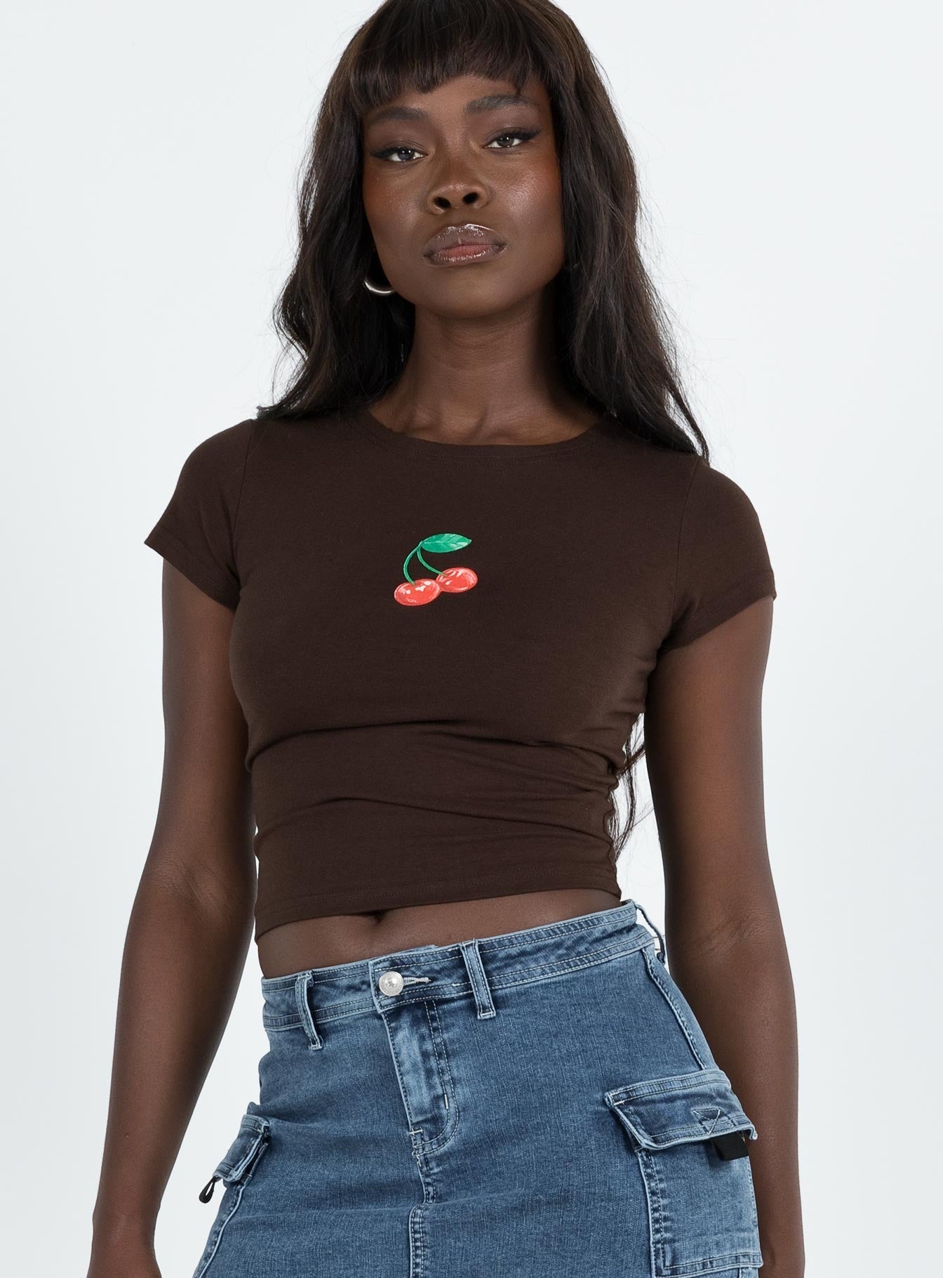 Arbour Cherry Top Brown - women's top by Ellevoria - view 2