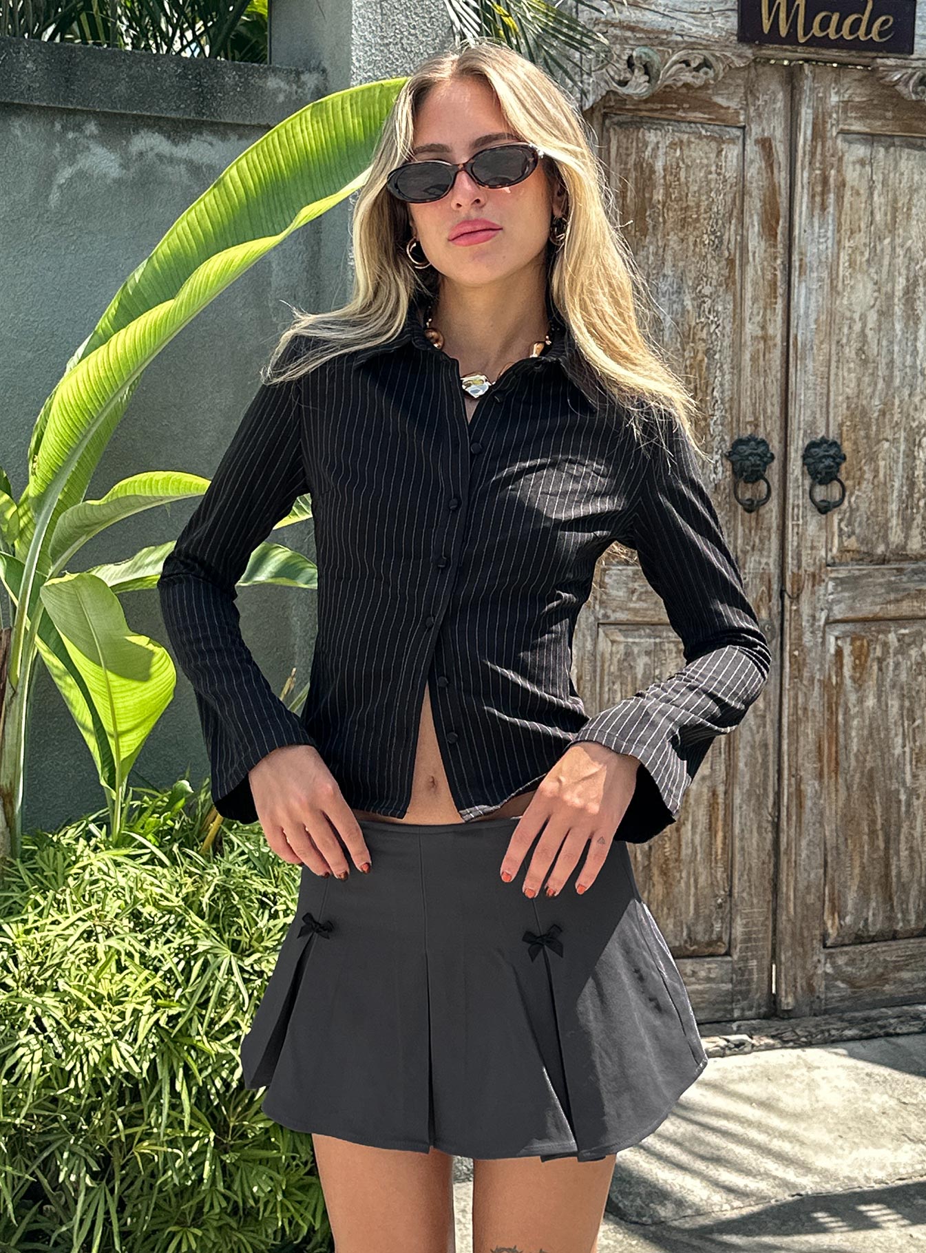 Anni Stripe Shirt Pinstripe - women's shirt by Ellevoria - view 12