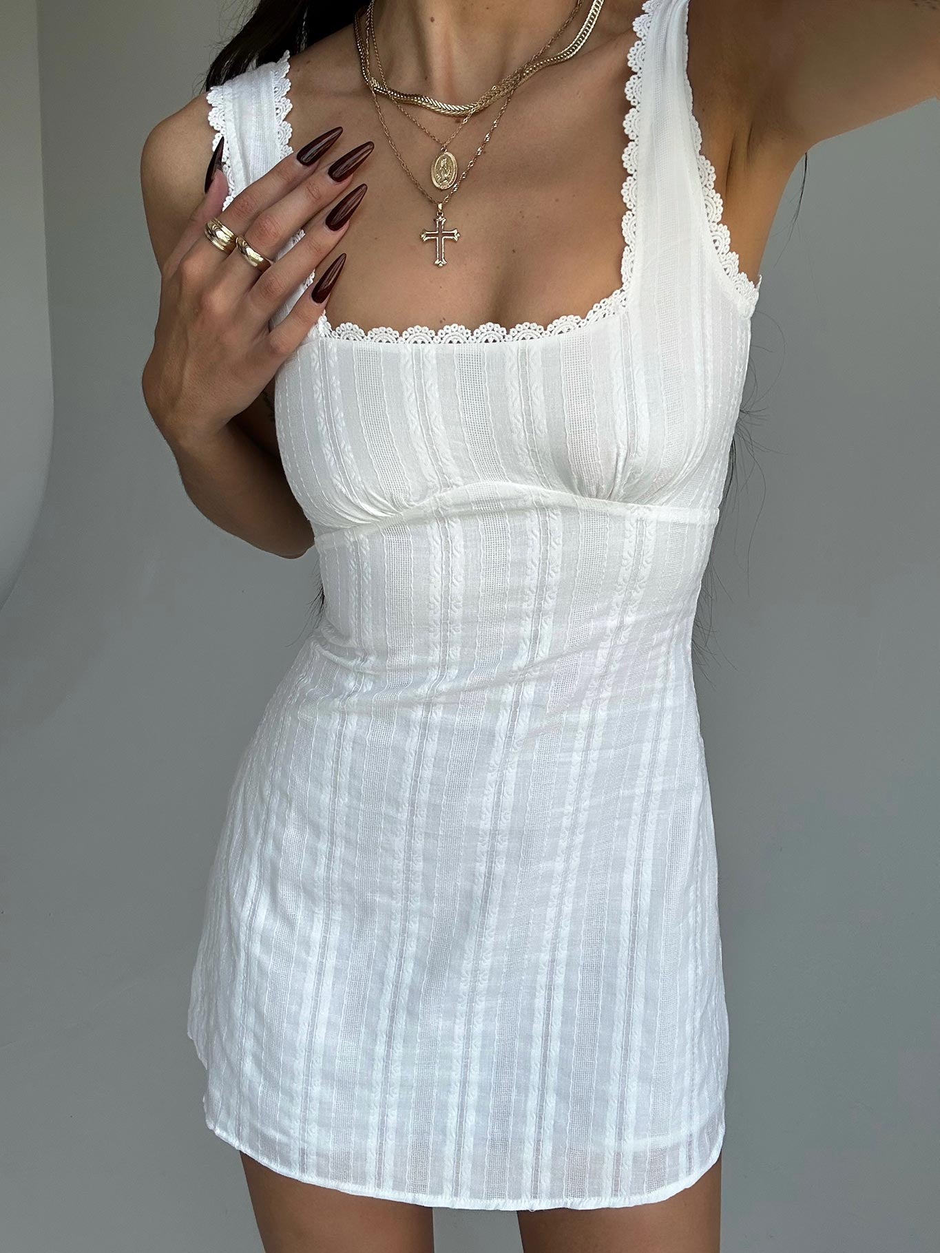 Dasha Mini Dress White - women's fashion by Ellevoria