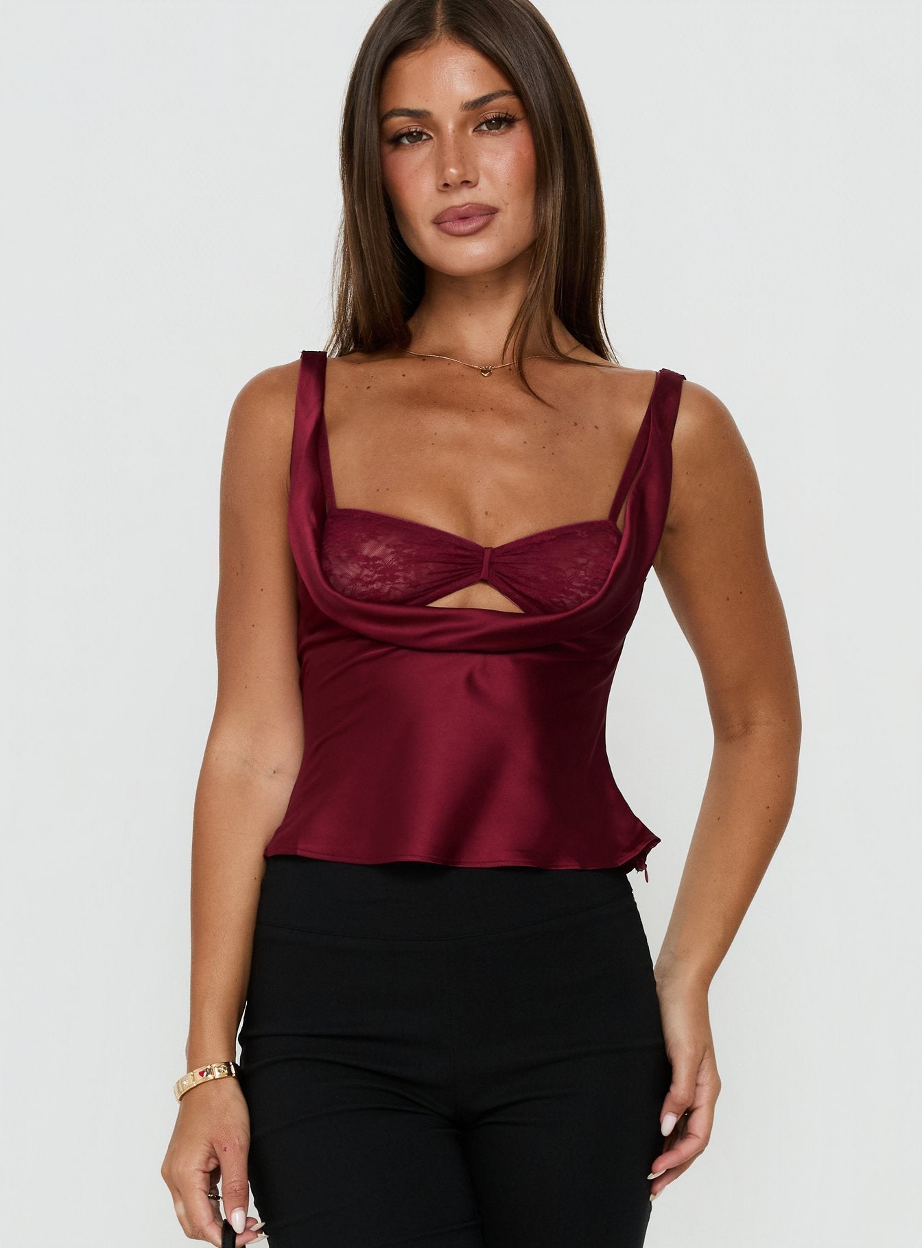 Delilah Top Burgundy - women's top by Ellevoria - view 2