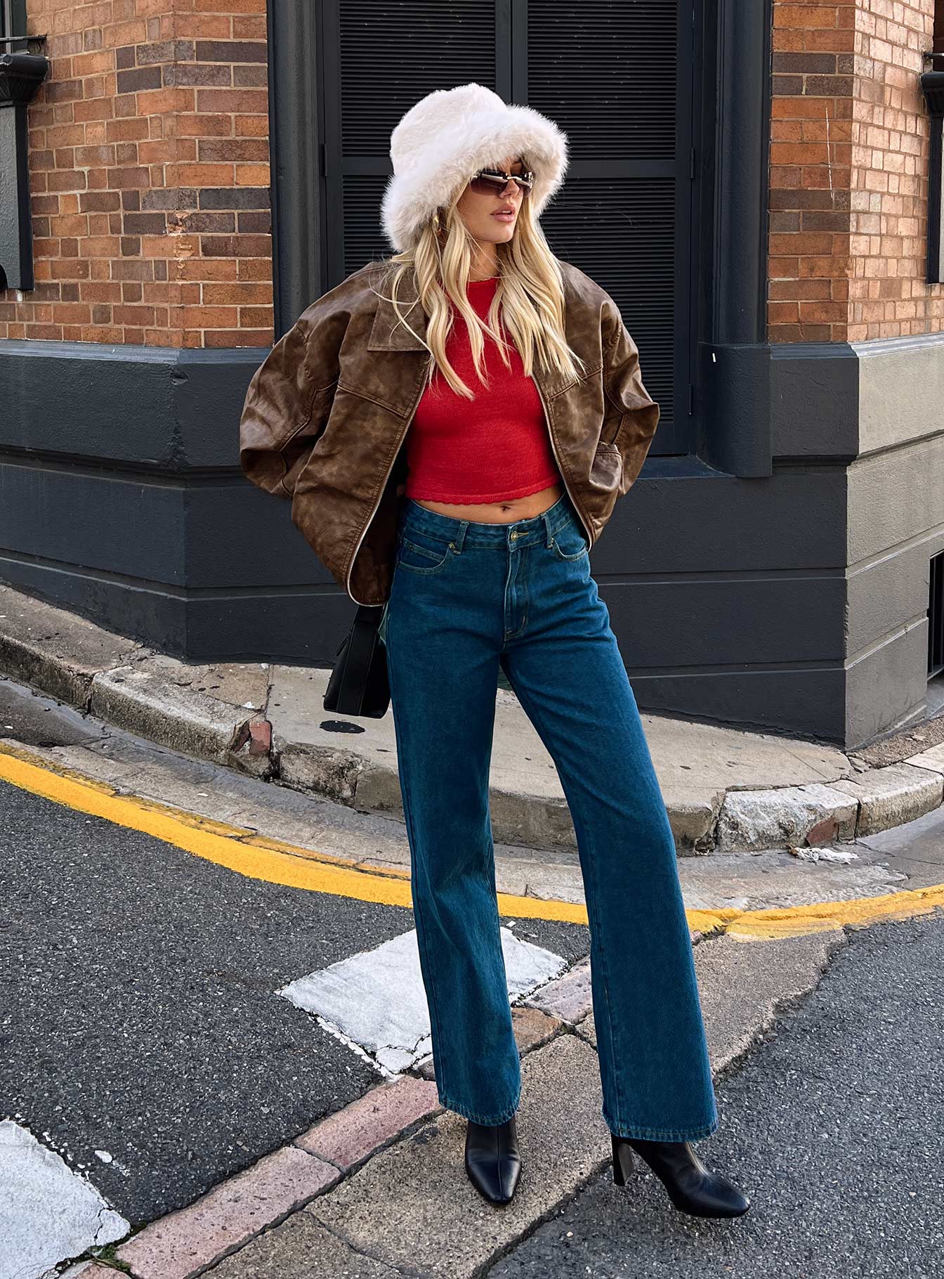 Top Model Low Rise Straight Leg Jeans Dark Denim women's denim jeans by Ellevoria