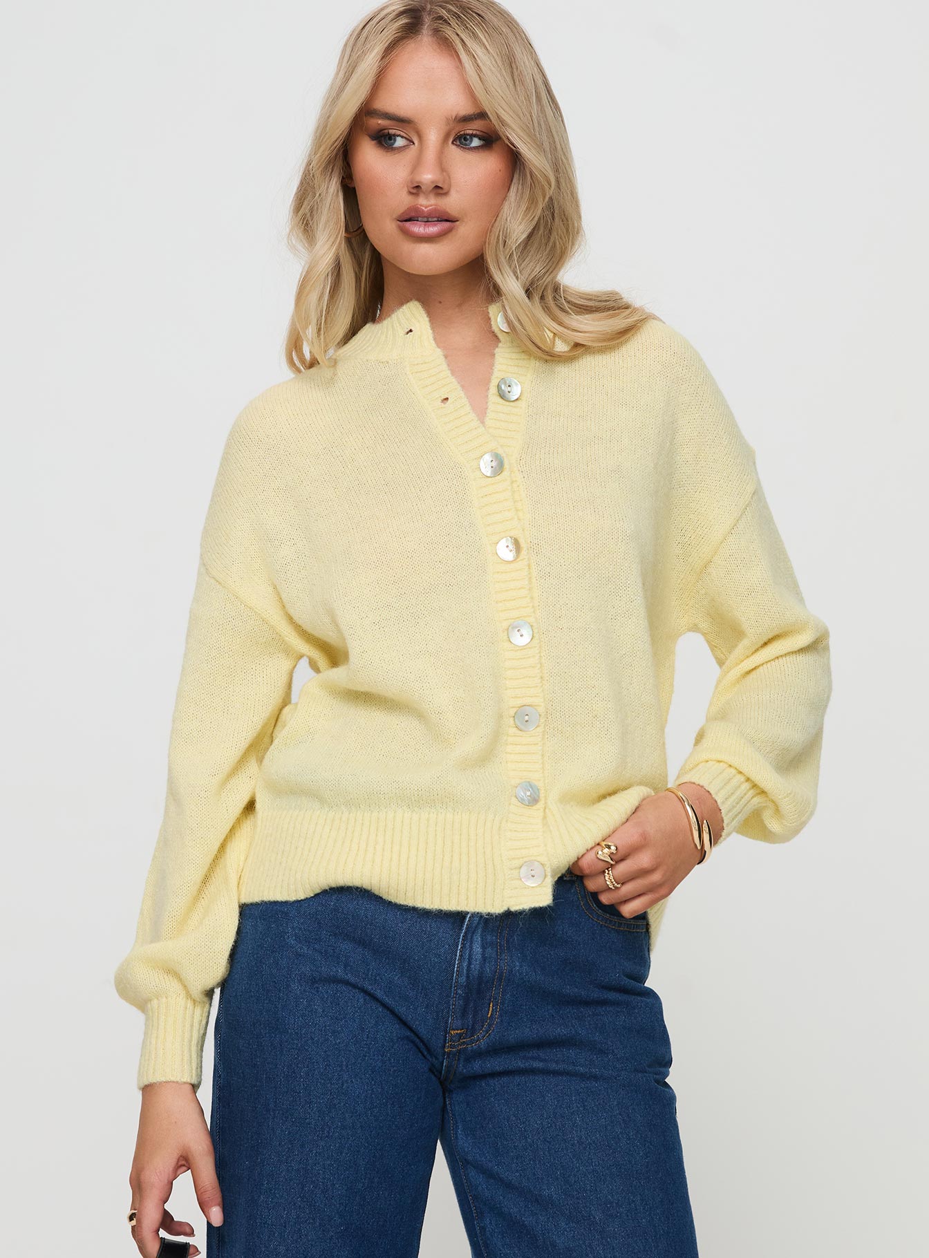 Sunbeam Cardigan Yellow women's sweater by Ellevoria