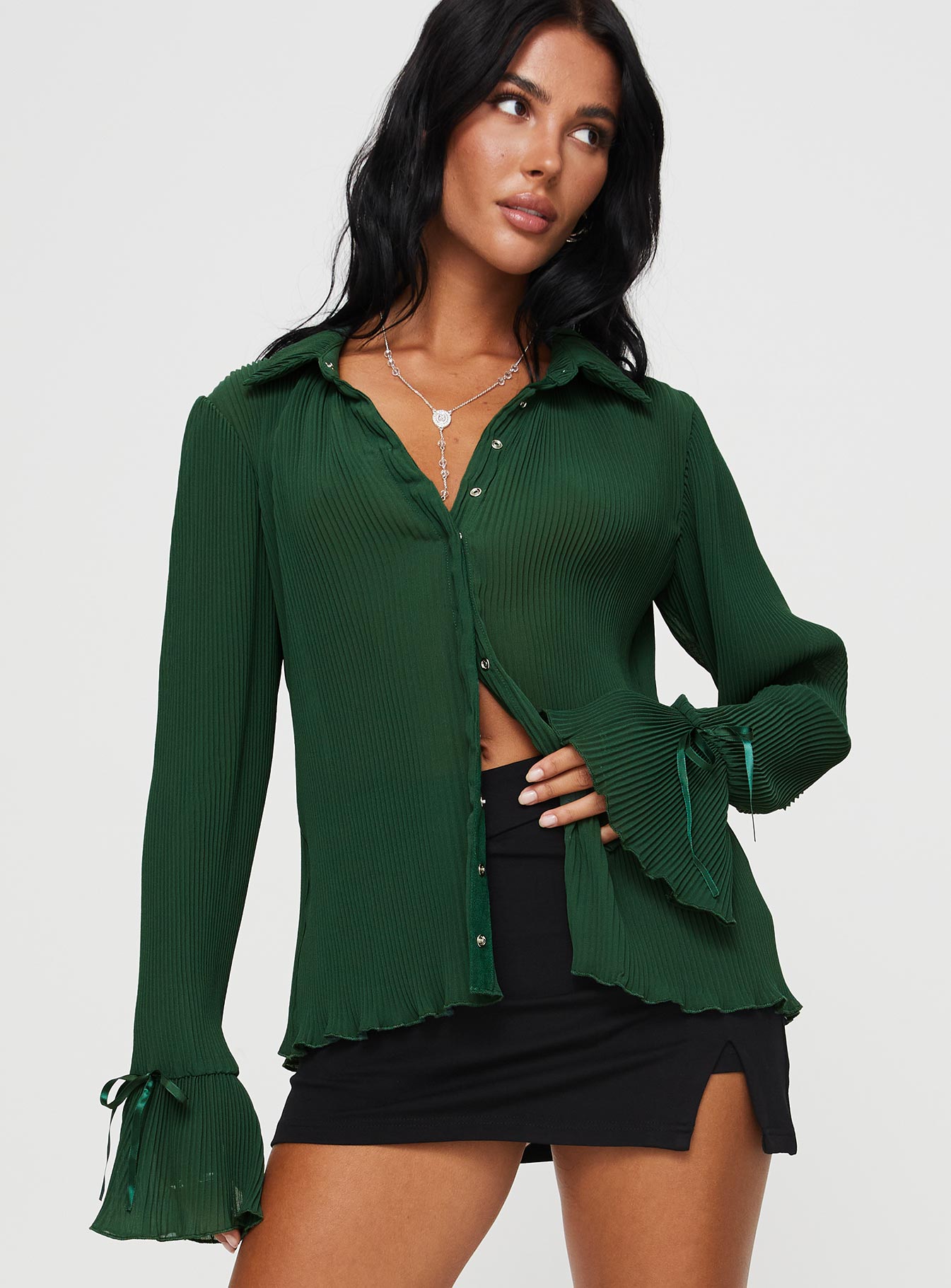 Ravil Shirt Forest Green - women's shirt by Ellevoria - view 2
