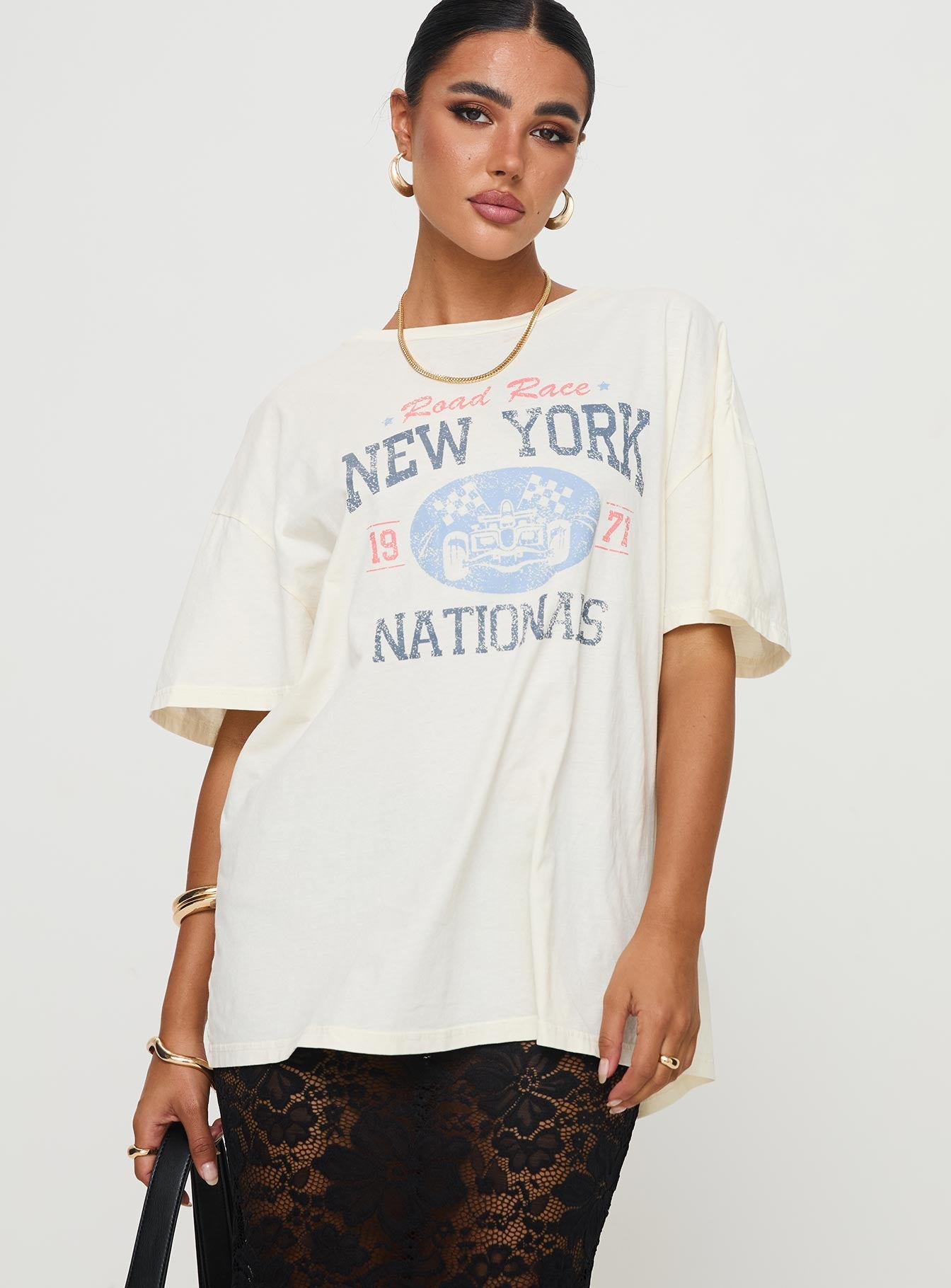 Road Race Nationals Tee White - women's top by Ellevoria - view 2