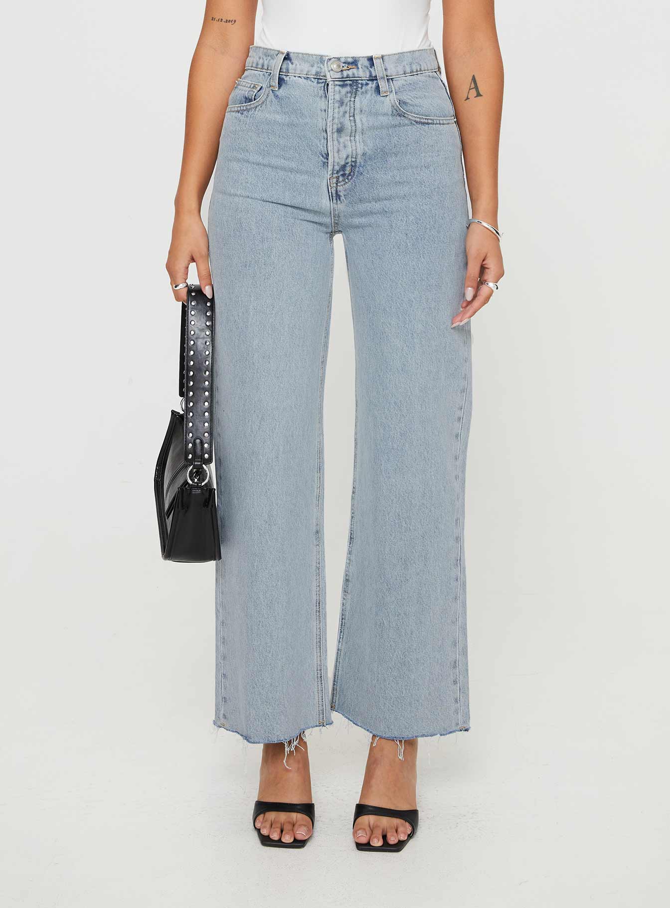 Fawcett High Rise Straight Leg Jeans Light Blue Wash women's denim jeans by Ellevoria