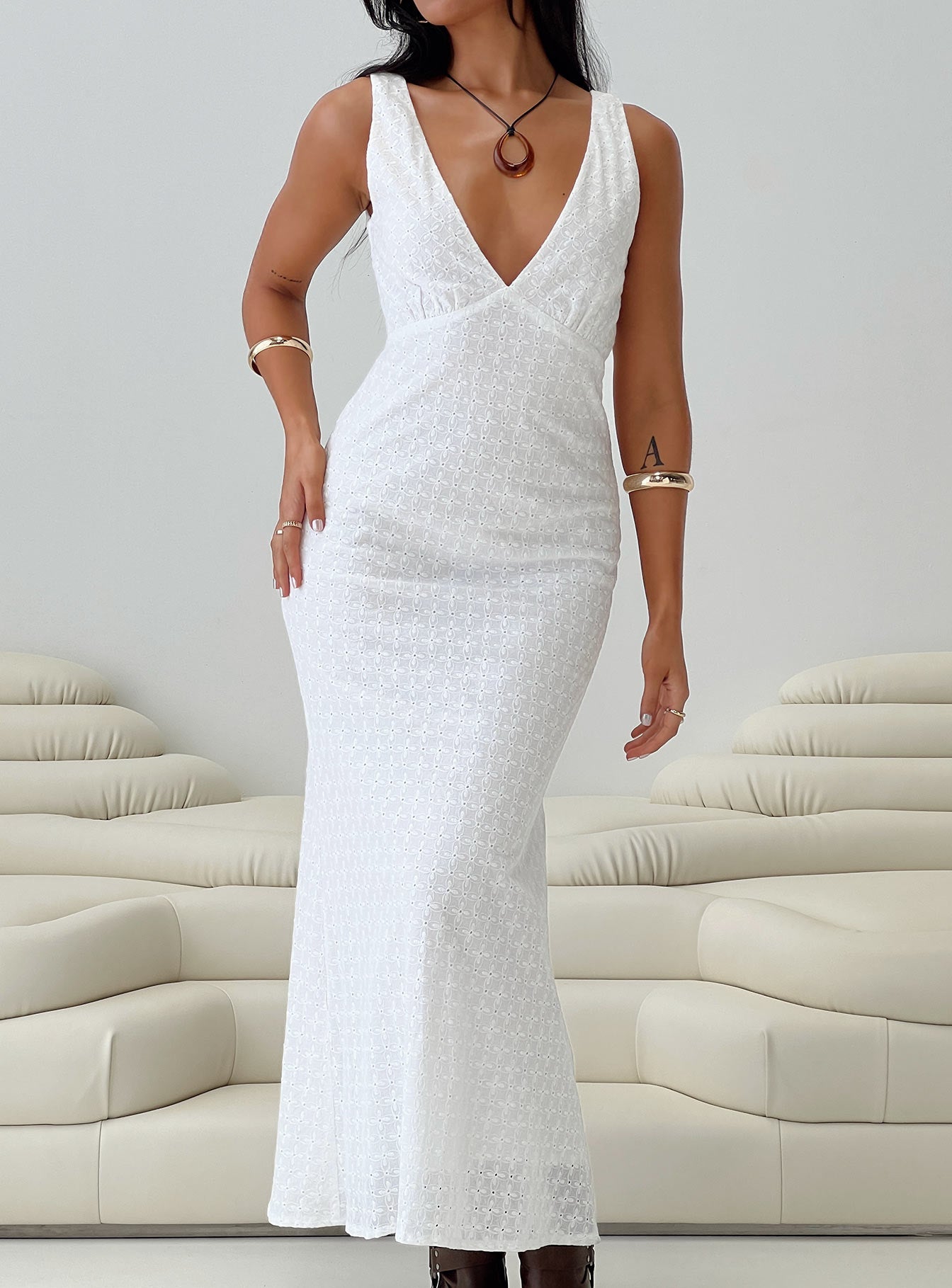 Nellie Maxi Dress White - women's maxi dress by Ellevoria - view 10
