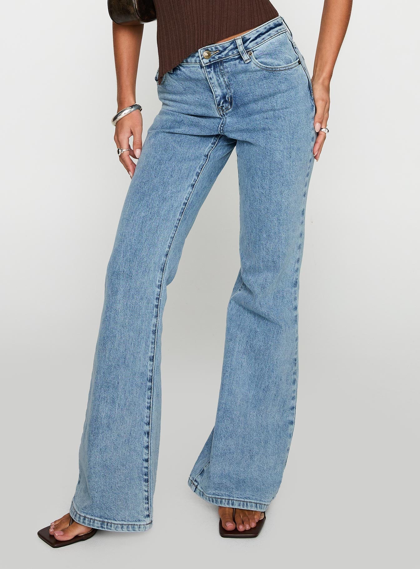 Magic Mirror Mid Rise Bootleg Jeans Ice Wash Tall women's denim jeans by Ellevoria