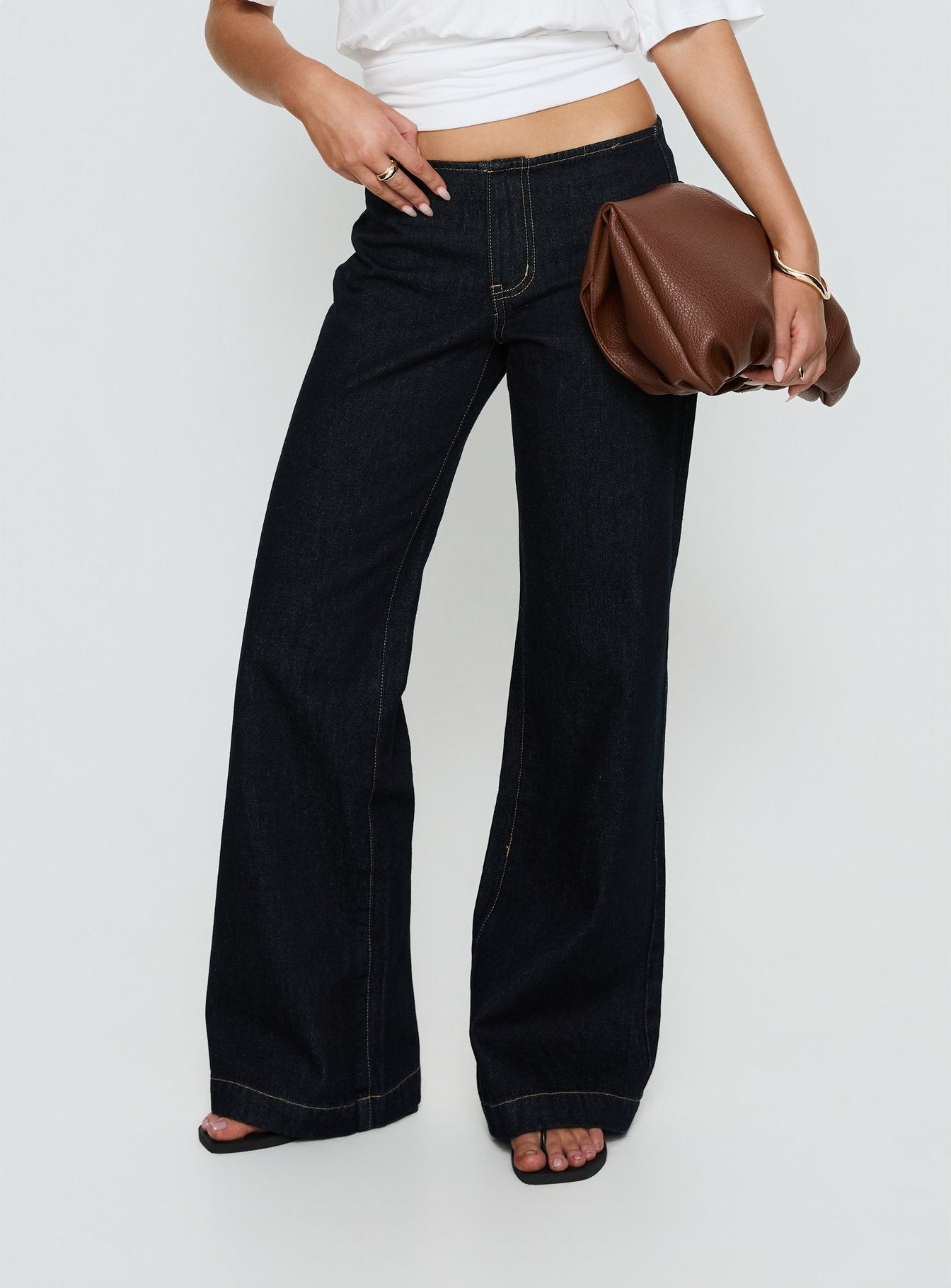 Buenos No Waist Low Rise Straight Leg Jeans Raw Denim women's denim jeans by Ellevoria