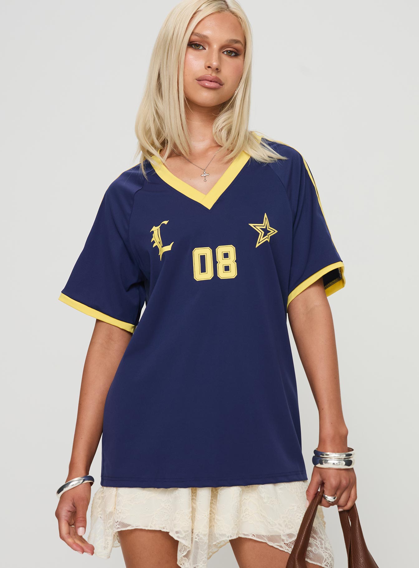 Spectate Tee Navy - women's top by Ellevoria - view 2