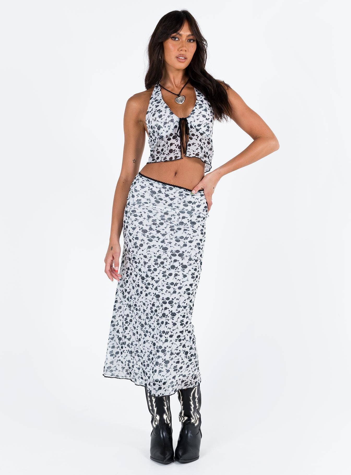 Tami Set White women's skirt set by Ellevoria