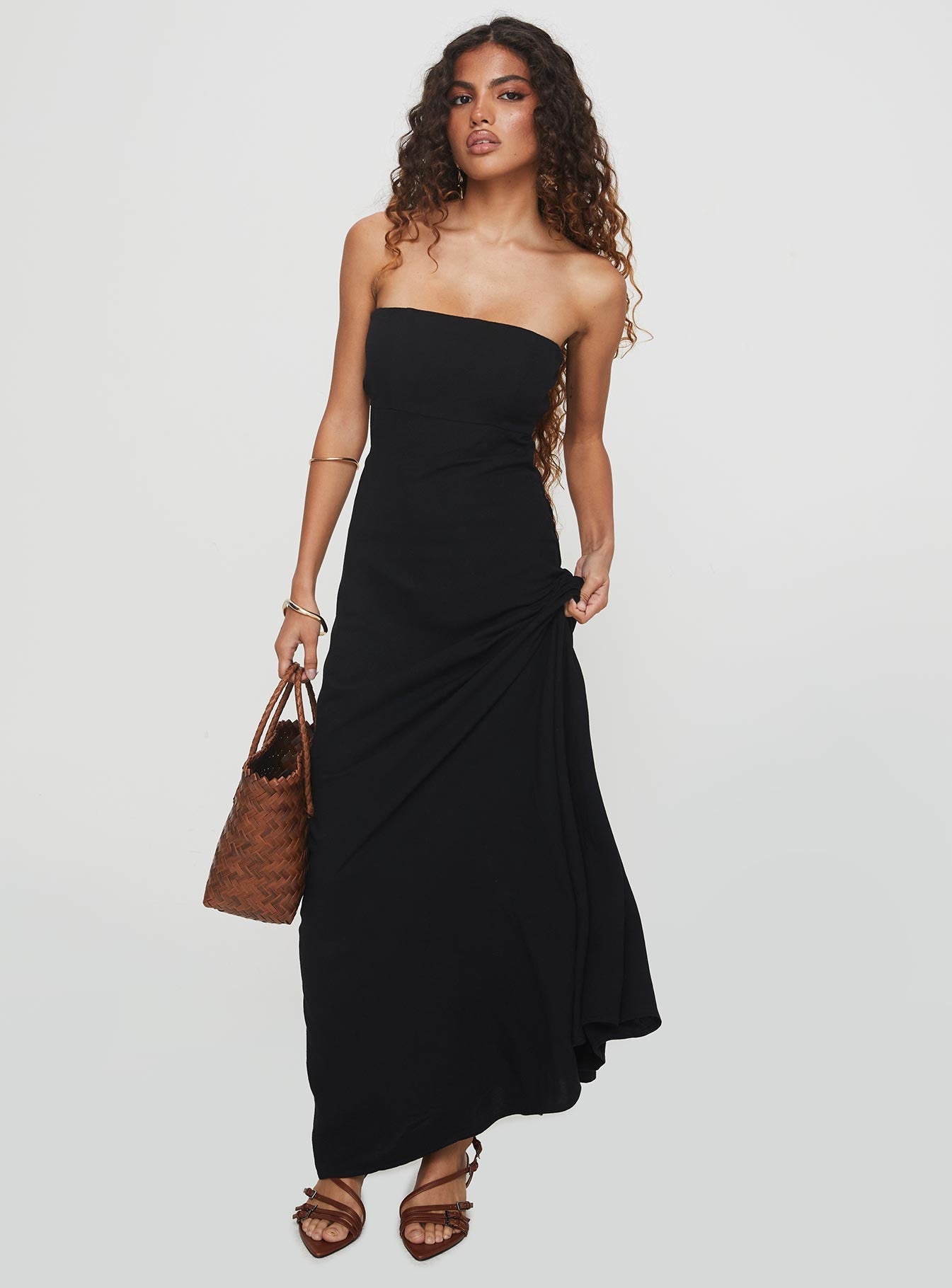 Yahir Strapless Maxi Dress Black - women's maxi dress by Ellevoria - view 2