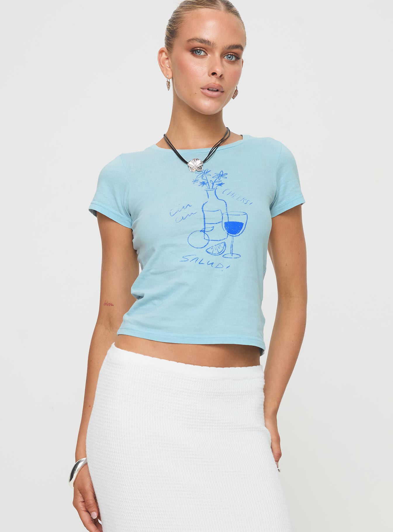 Cheers To You Tee Blue - women's top by Ellevoria - view 2