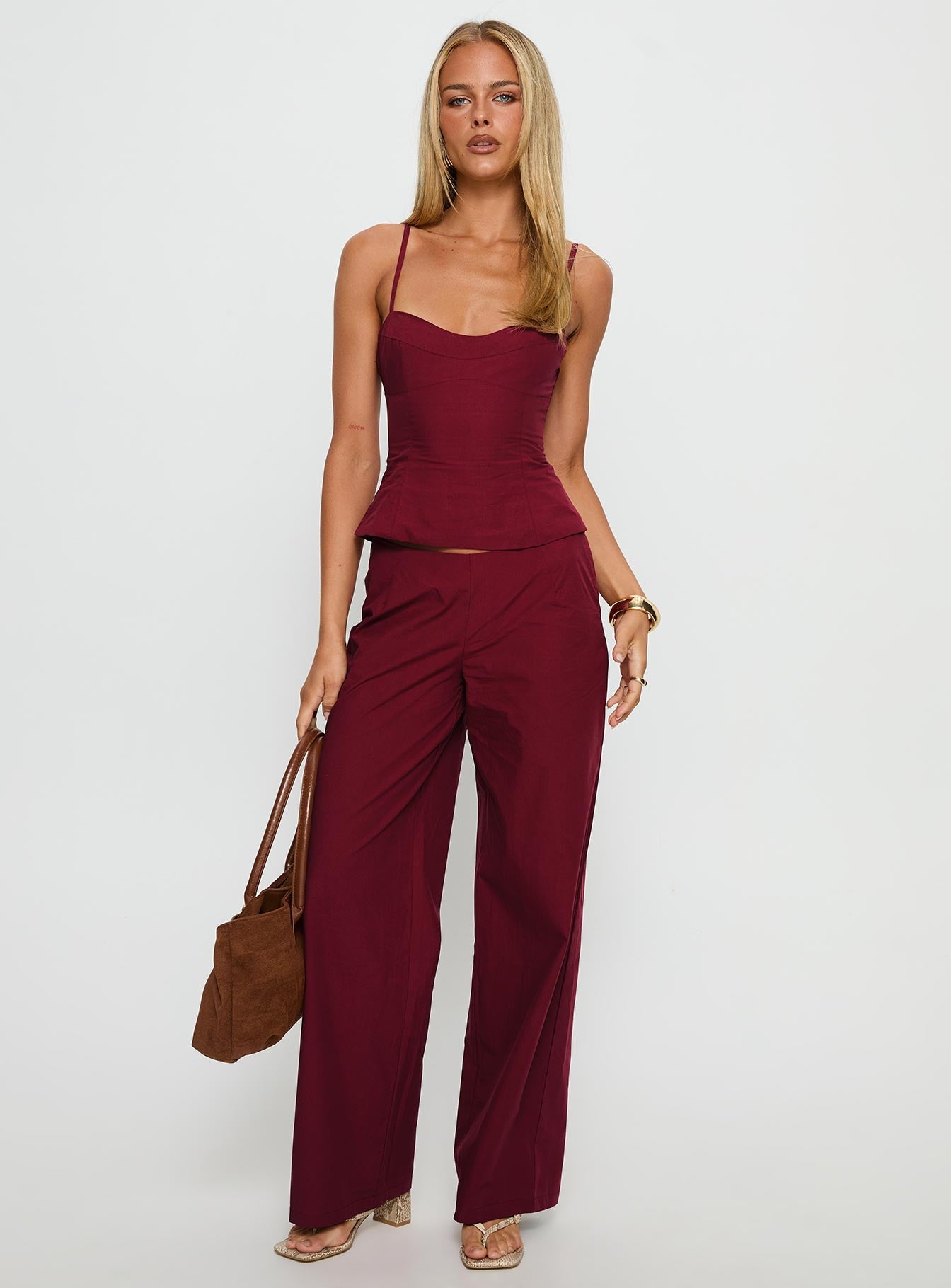 Kierstyn Corset Set Currant women's two piece set by Ellevoria
