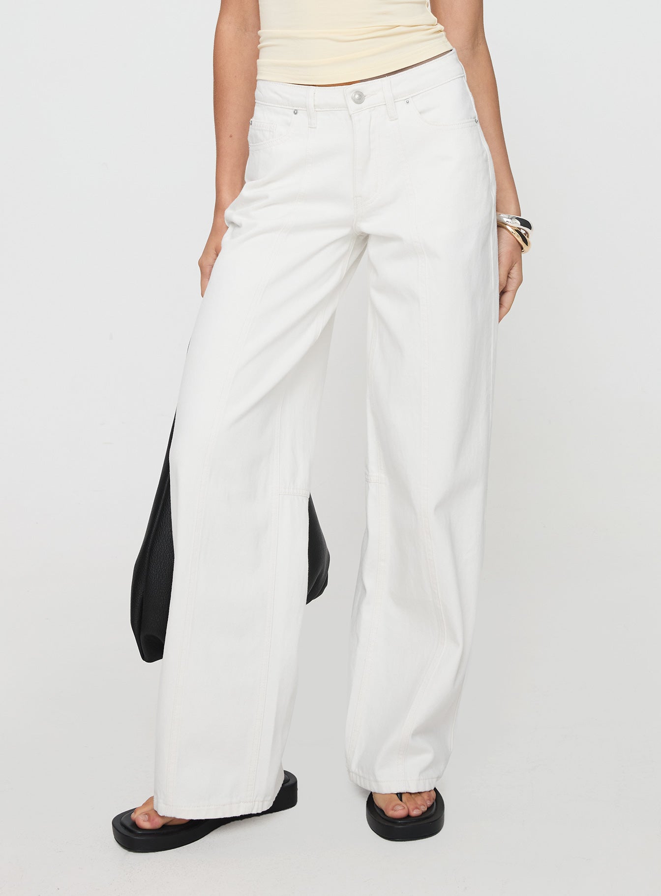 Lando Low Rise Straight Leg Jeans White women's denim jeans by Ellevoria