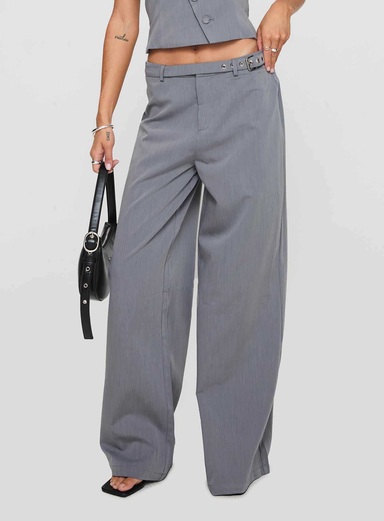 Miku Pants Charcoal women's pant set by Ellevoria