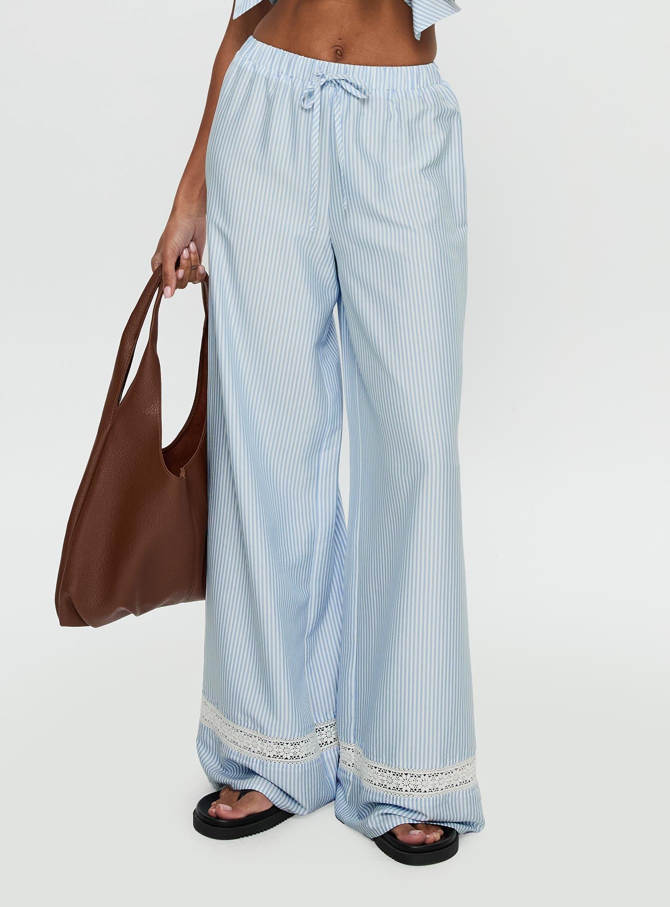 Summer Too Hot Pant Blue Stripe women's pant set by Ellevoria