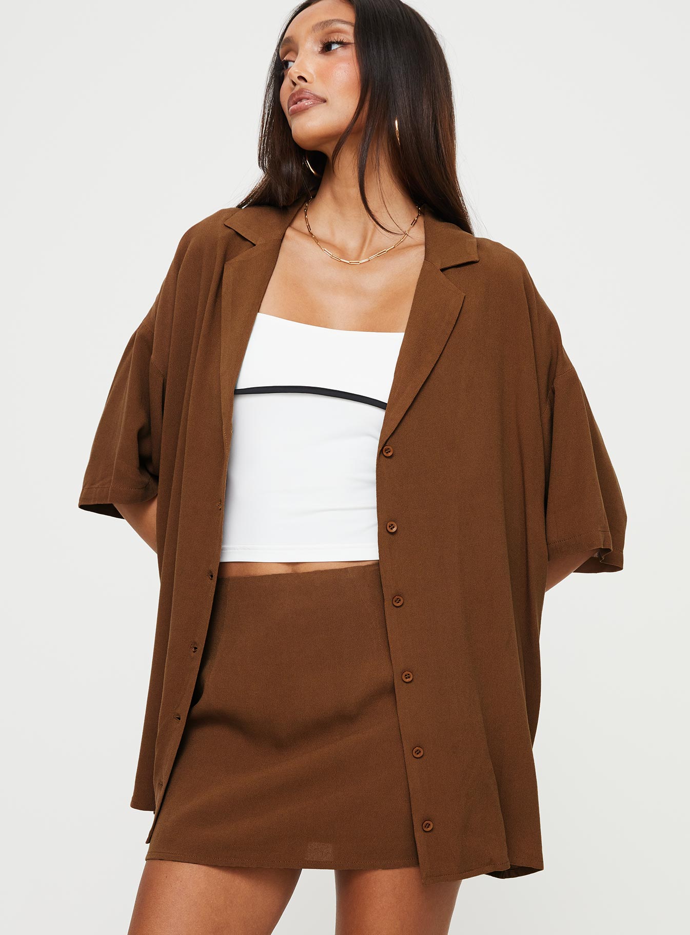 Caraliia Shirt Brown - women's shirt by Ellevoria - view 2