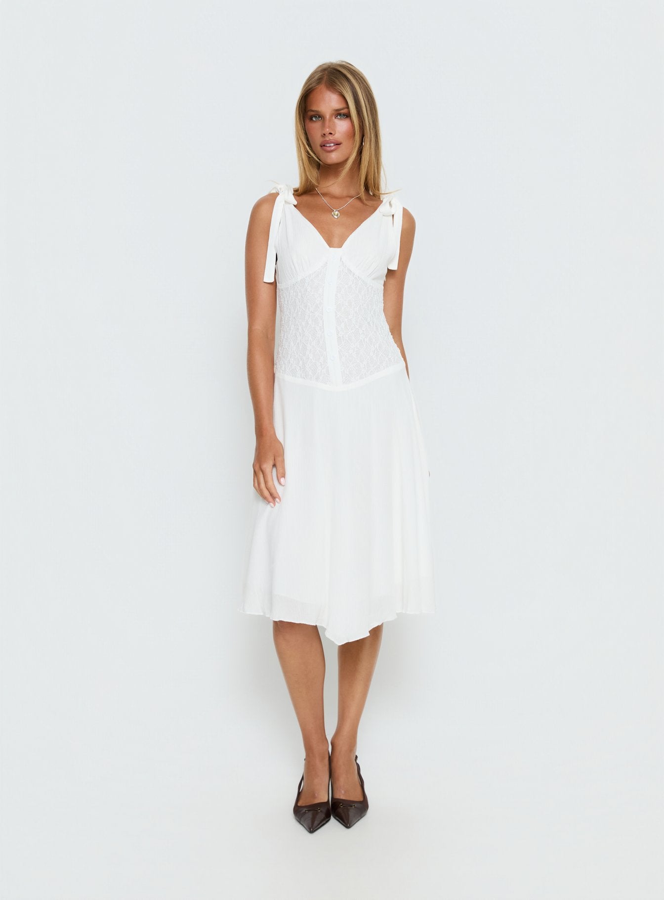 Danira Midi Dress White - women's midi dress by Ellevoria - view 2