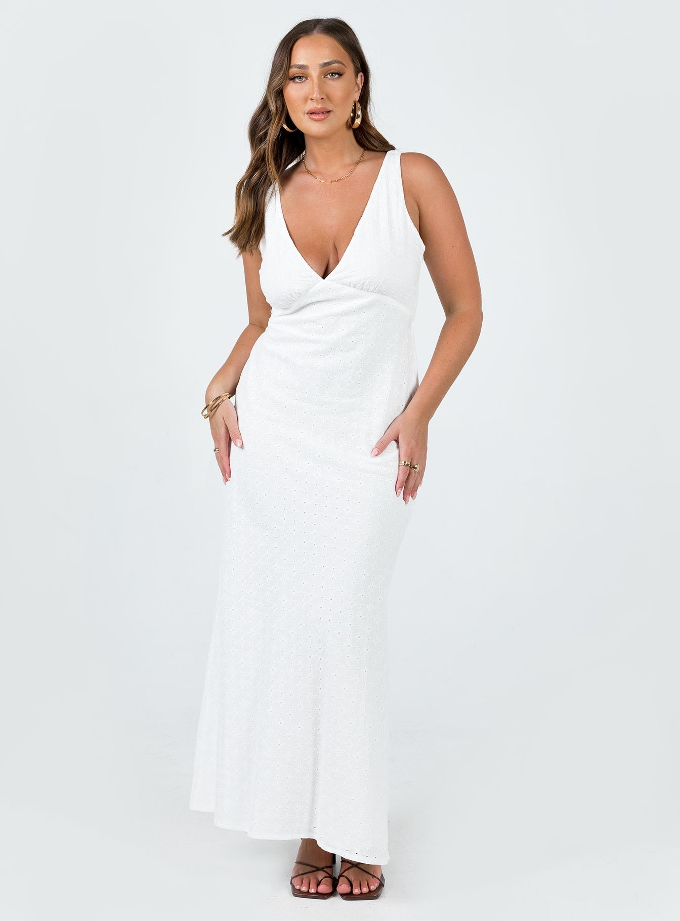 Nellie Maxi Dress White - women's maxi dress by Ellevoria - view 2