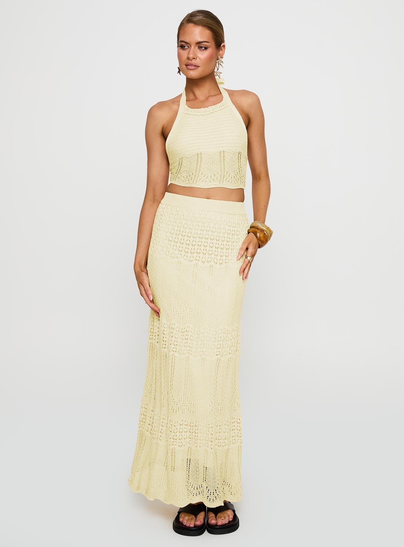 Xander Set Yellow women's skirt set by Ellevoria