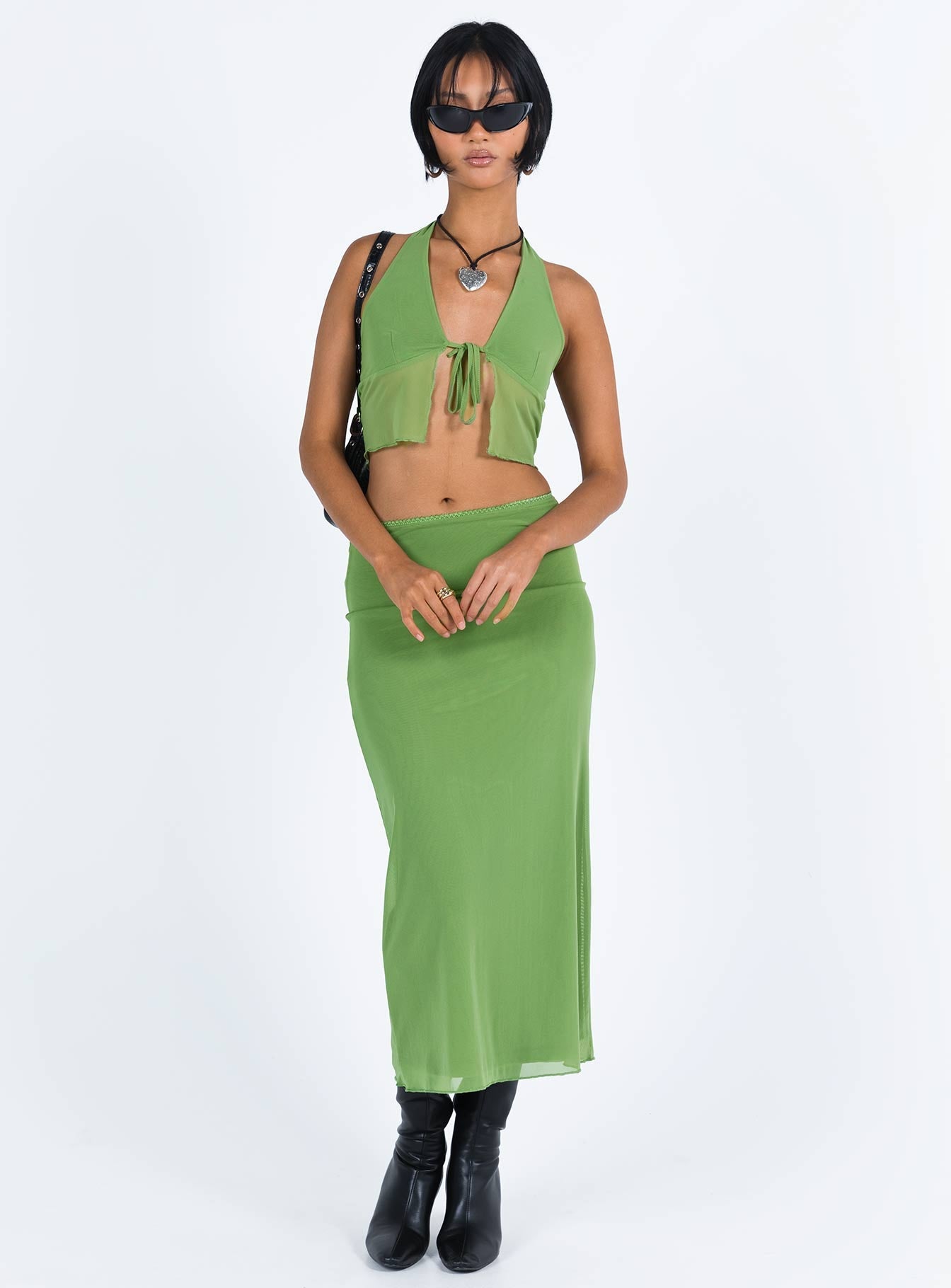 Tami Set Green women's skirt set by Ellevoria