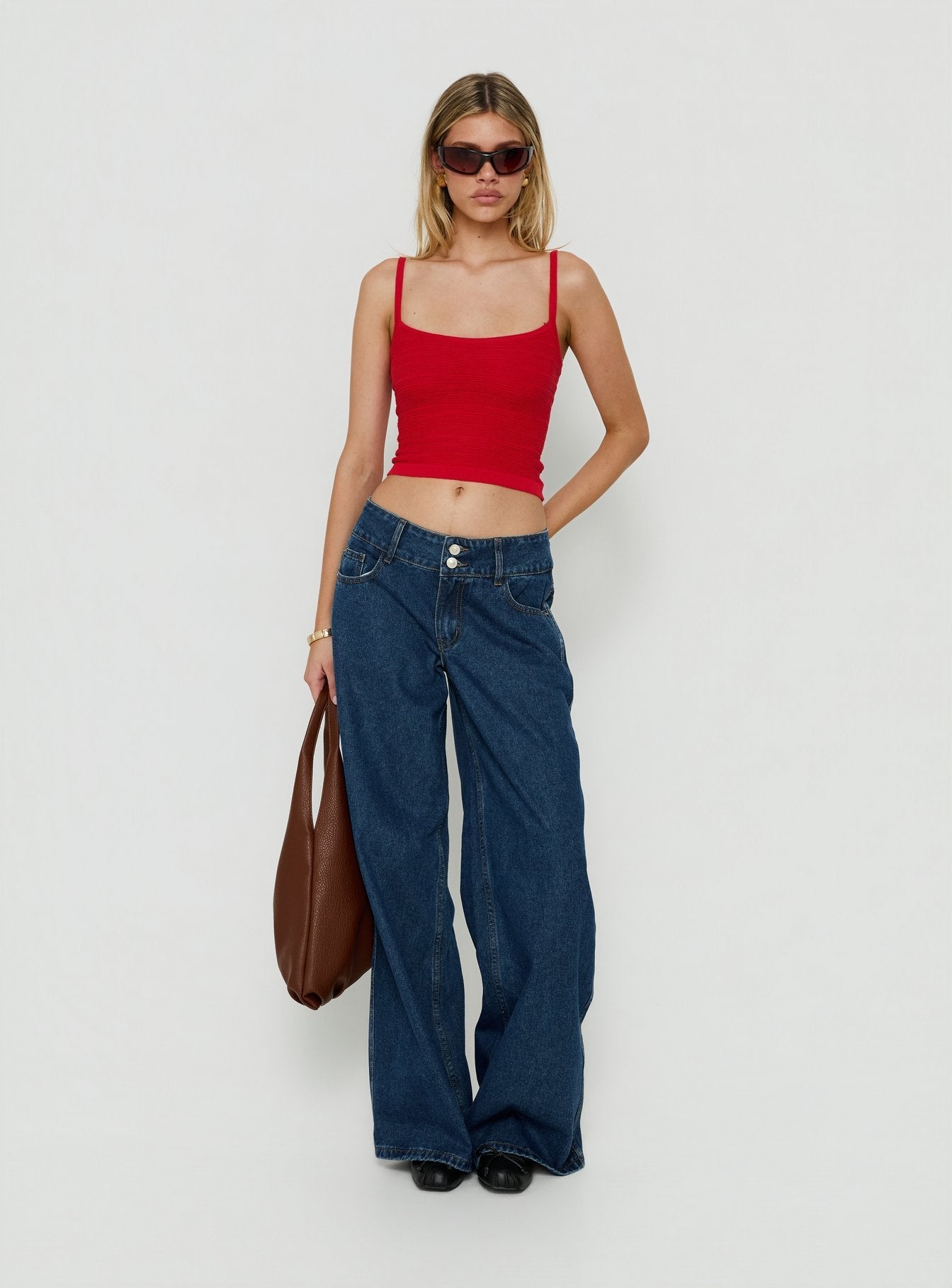 Wilah Knit Tank Top Red - women's top by Ellevoria - view 2