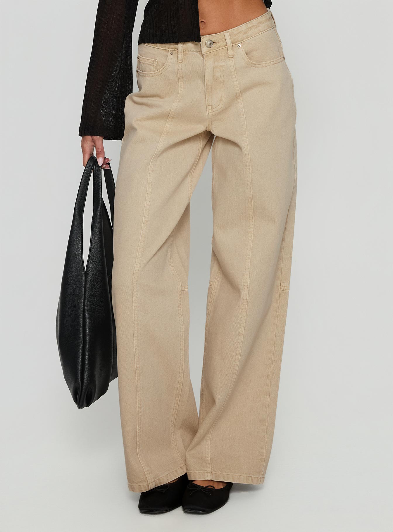 Lando Low Rise Straight Leg Jeans Tan women's denim jeans by Ellevoria