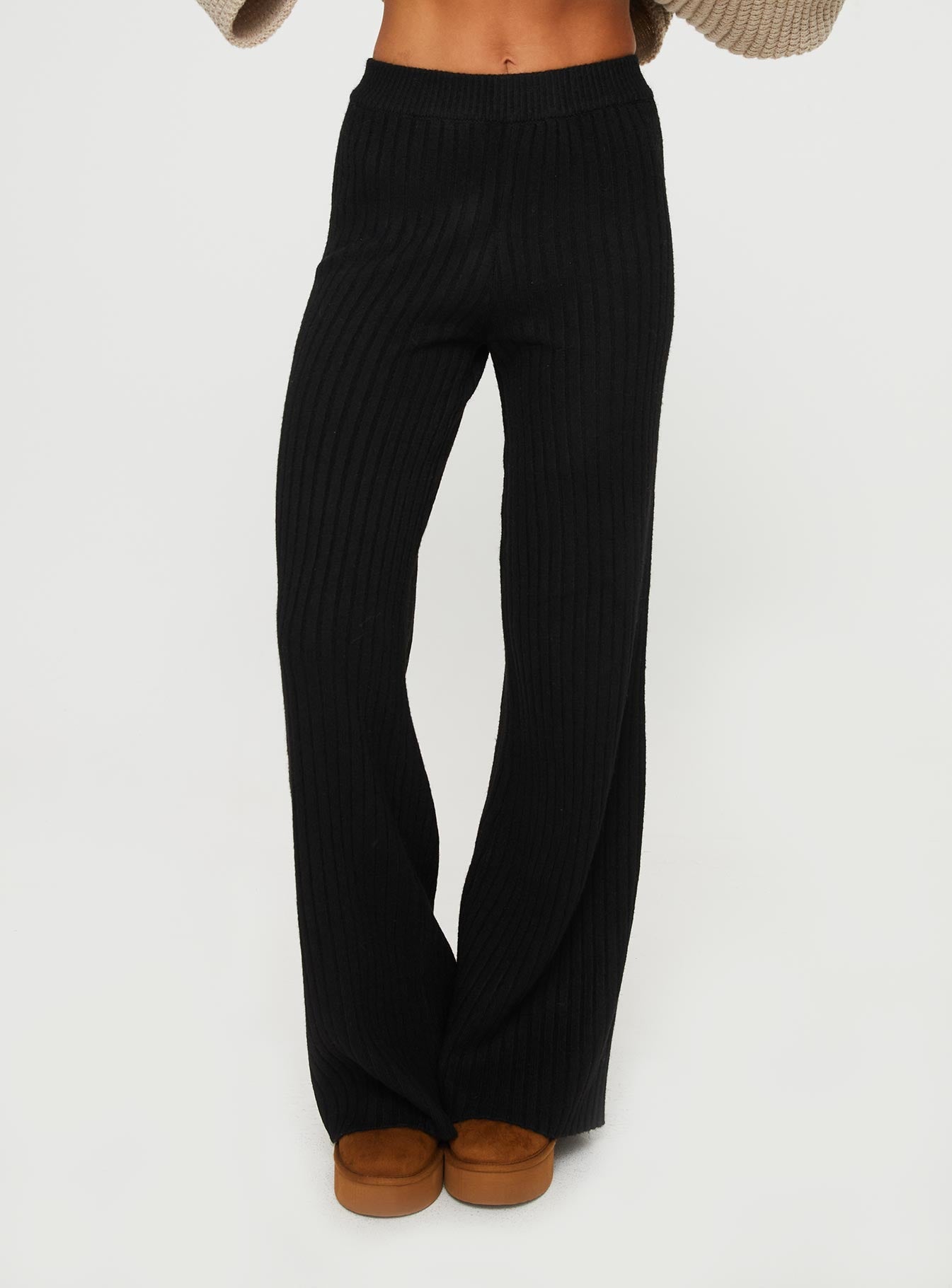 Montana Knit Pants Black - loose fit women's bottoms by Ellevoria