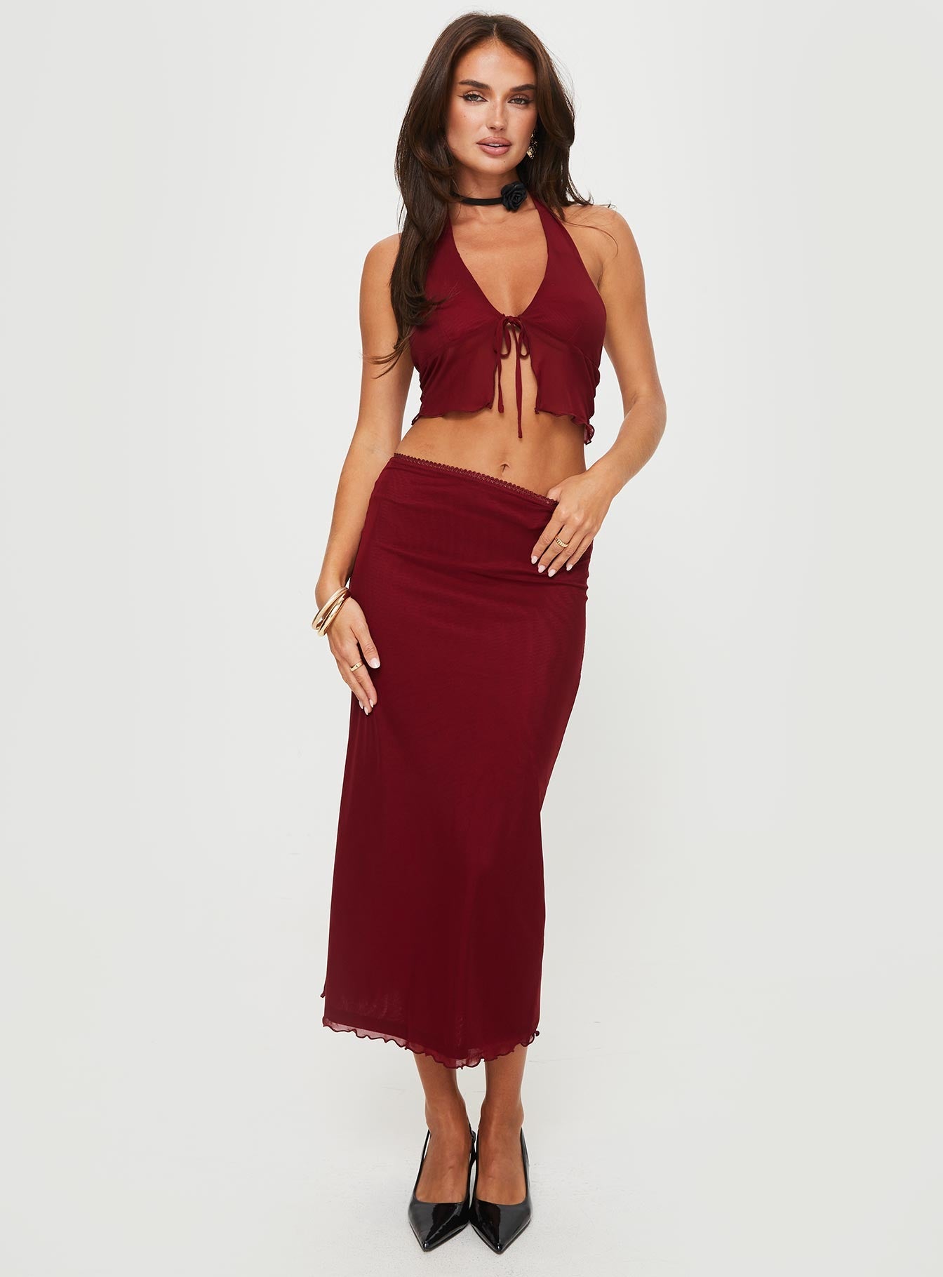 Tami Set Berry women's skirt set by Ellevoria