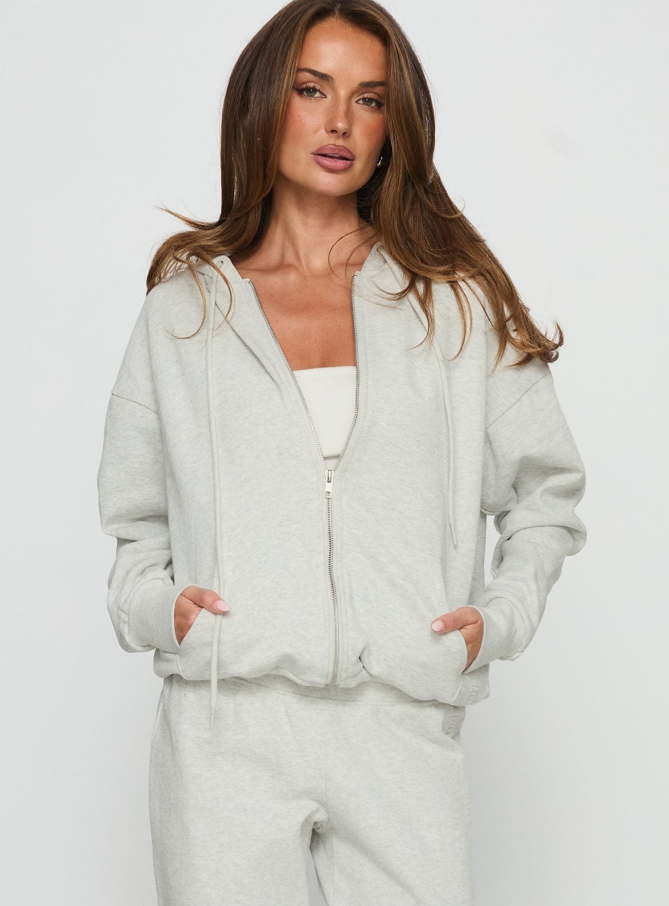 All Day Oversized Hoodie Grey Marle women's sweater by Ellevoria
