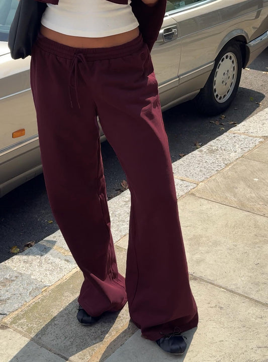 All Day Straight Leg Sweatpants Wine women's pant set by Ellevoria