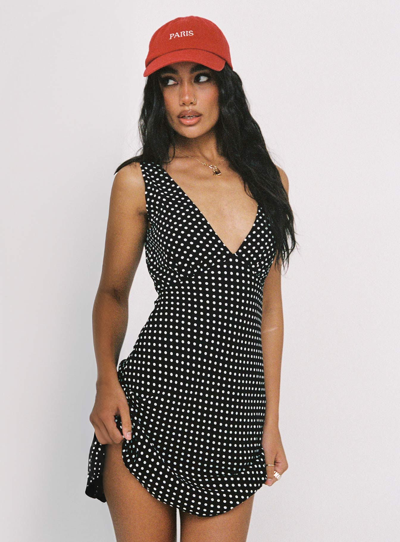 Nellie Mini Dress Black Polka Dot - women's fashion by Ellevoria - view 8