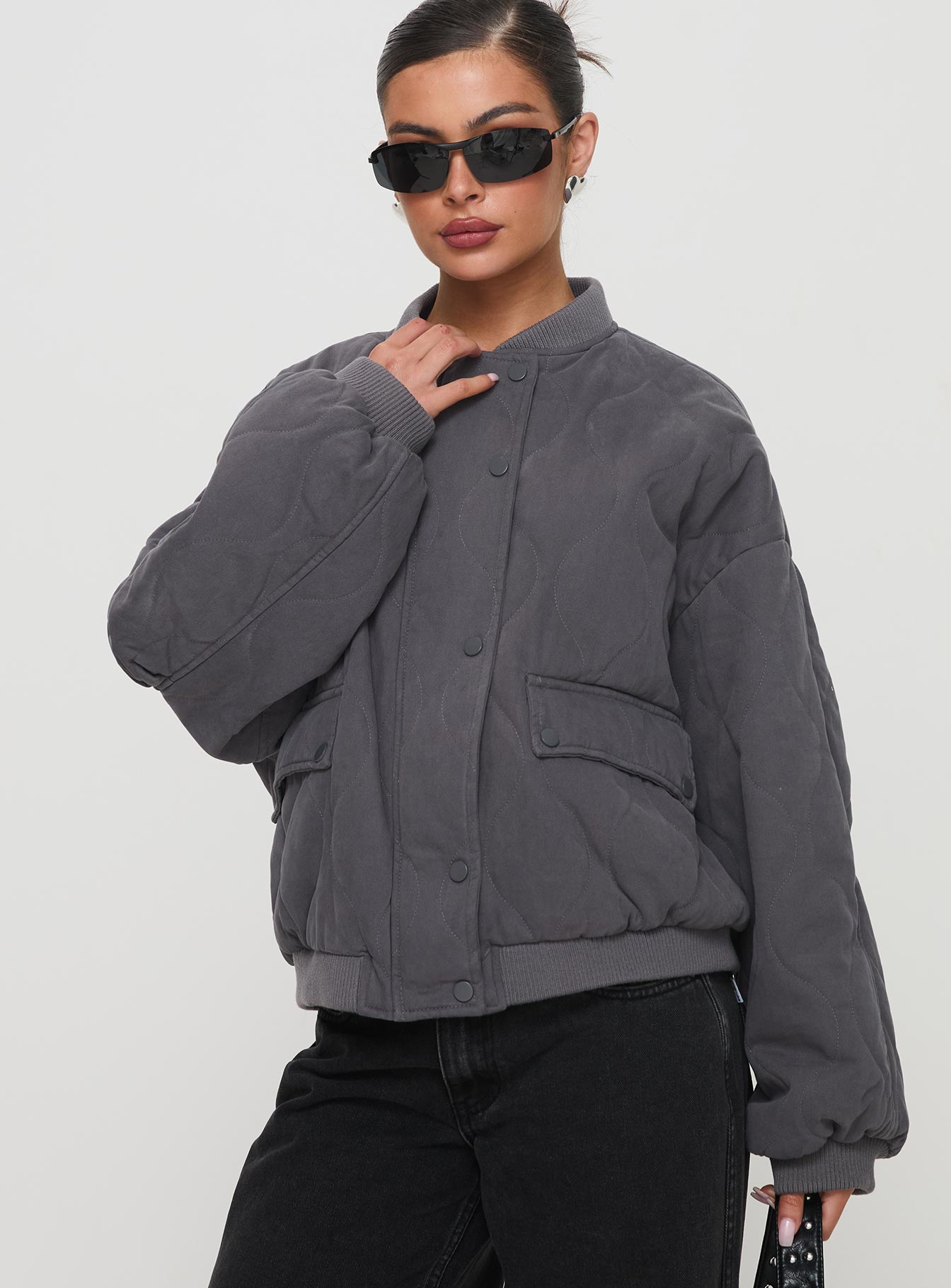 Stick Season Quilted Jacket Grey women's jacket by Ellevoria