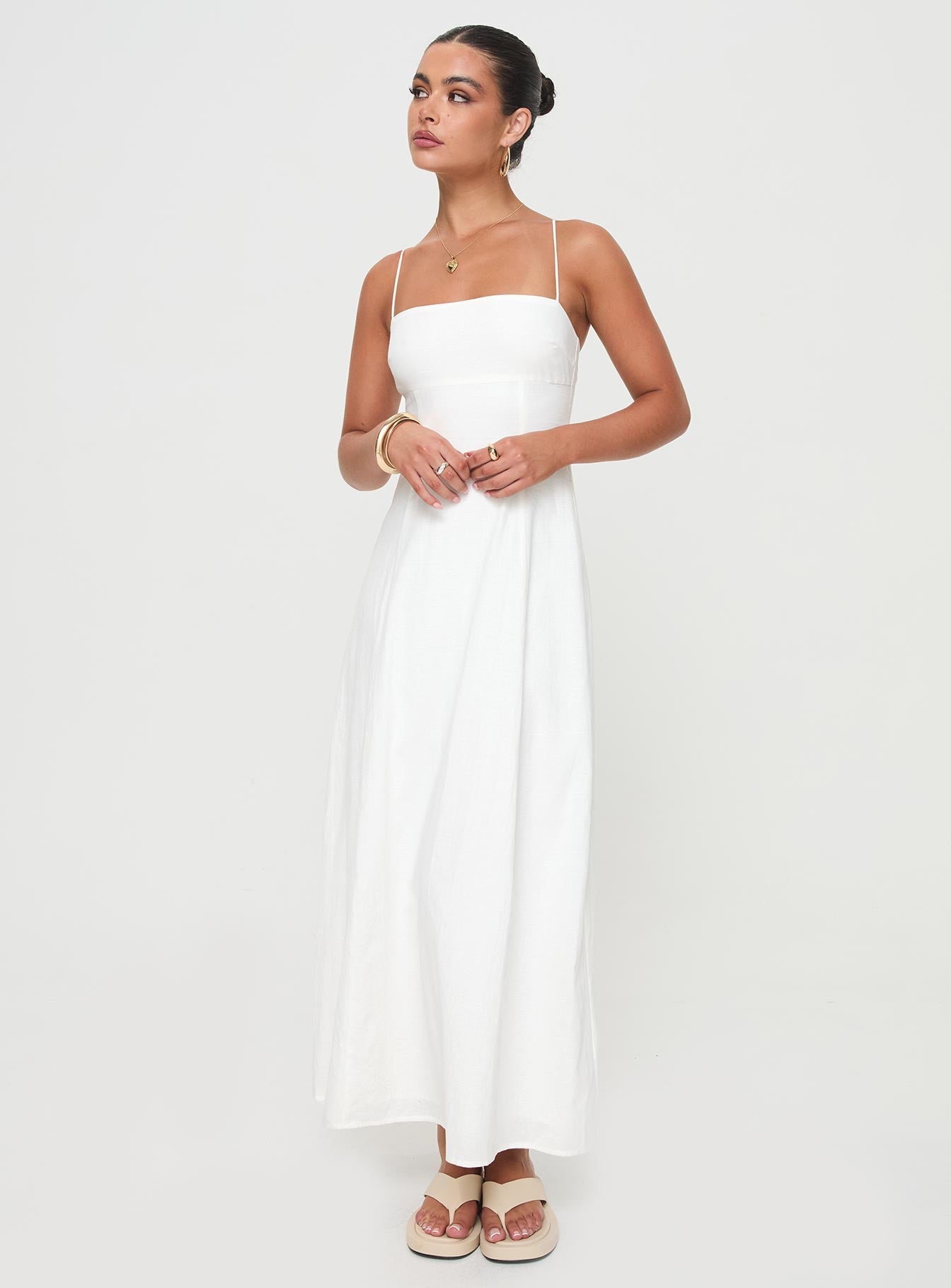 Brightwell Maxi Dress White - women's maxi dress by Ellevoria - view 2