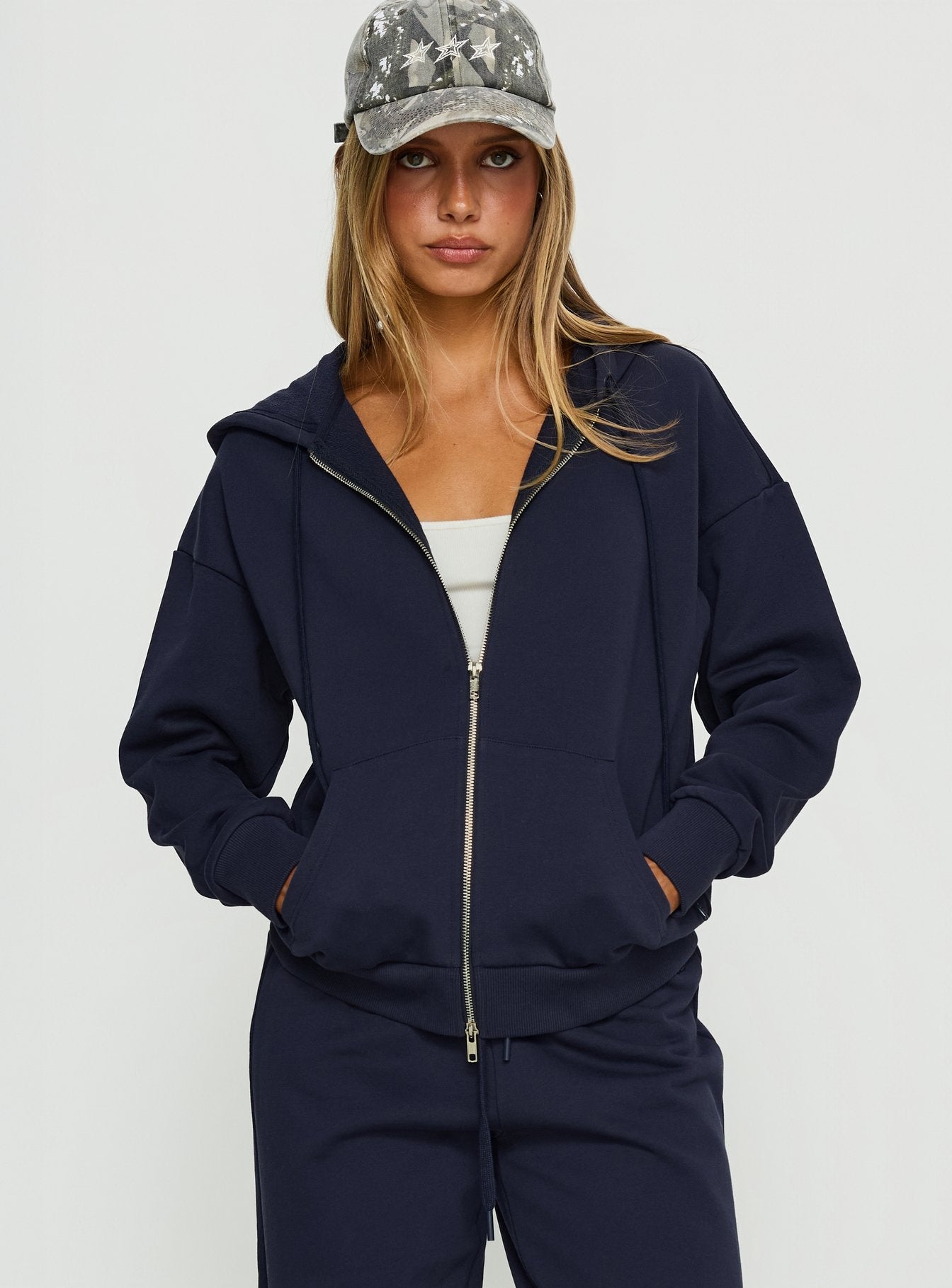 All Day Oversized Hoodie Navy women's sweater by Ellevoria