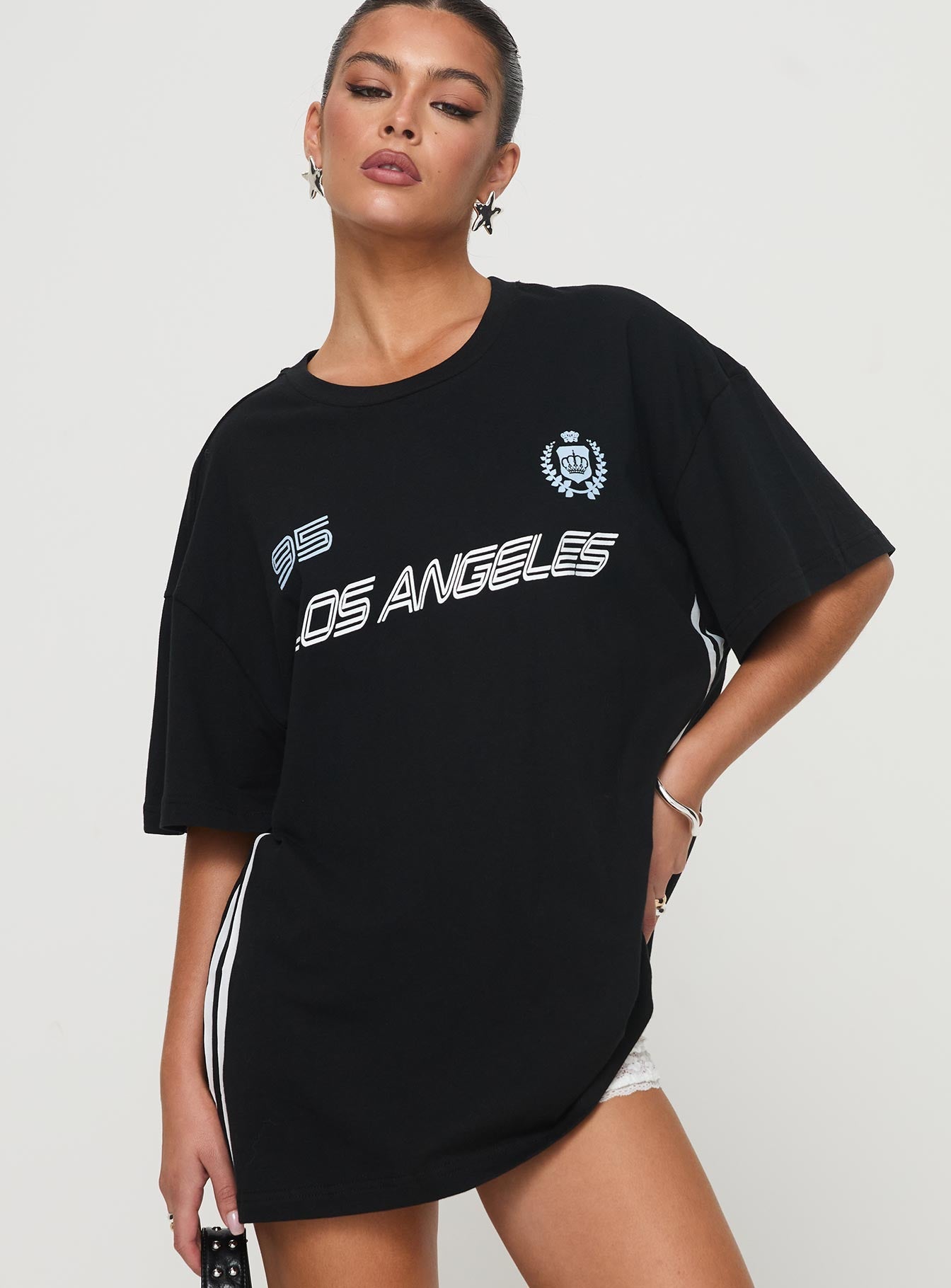 Goal La Oversized Tee Black - women's top by Ellevoria - view 3
