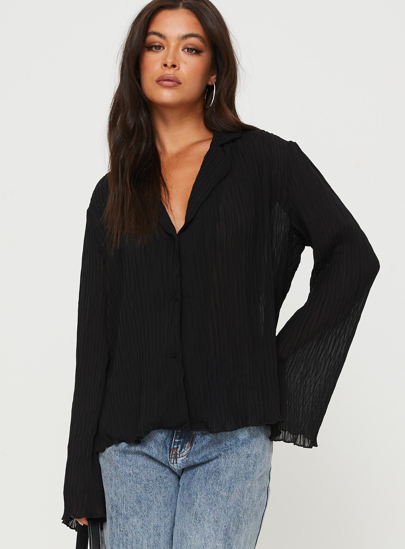 Selma Shirt Black - women's shirt by Ellevoria - view 2