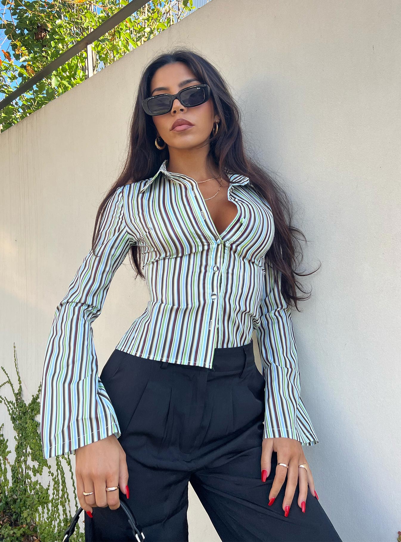 Anni Stripe Shirt Multi - women's shirt by Ellevoria - view 10
