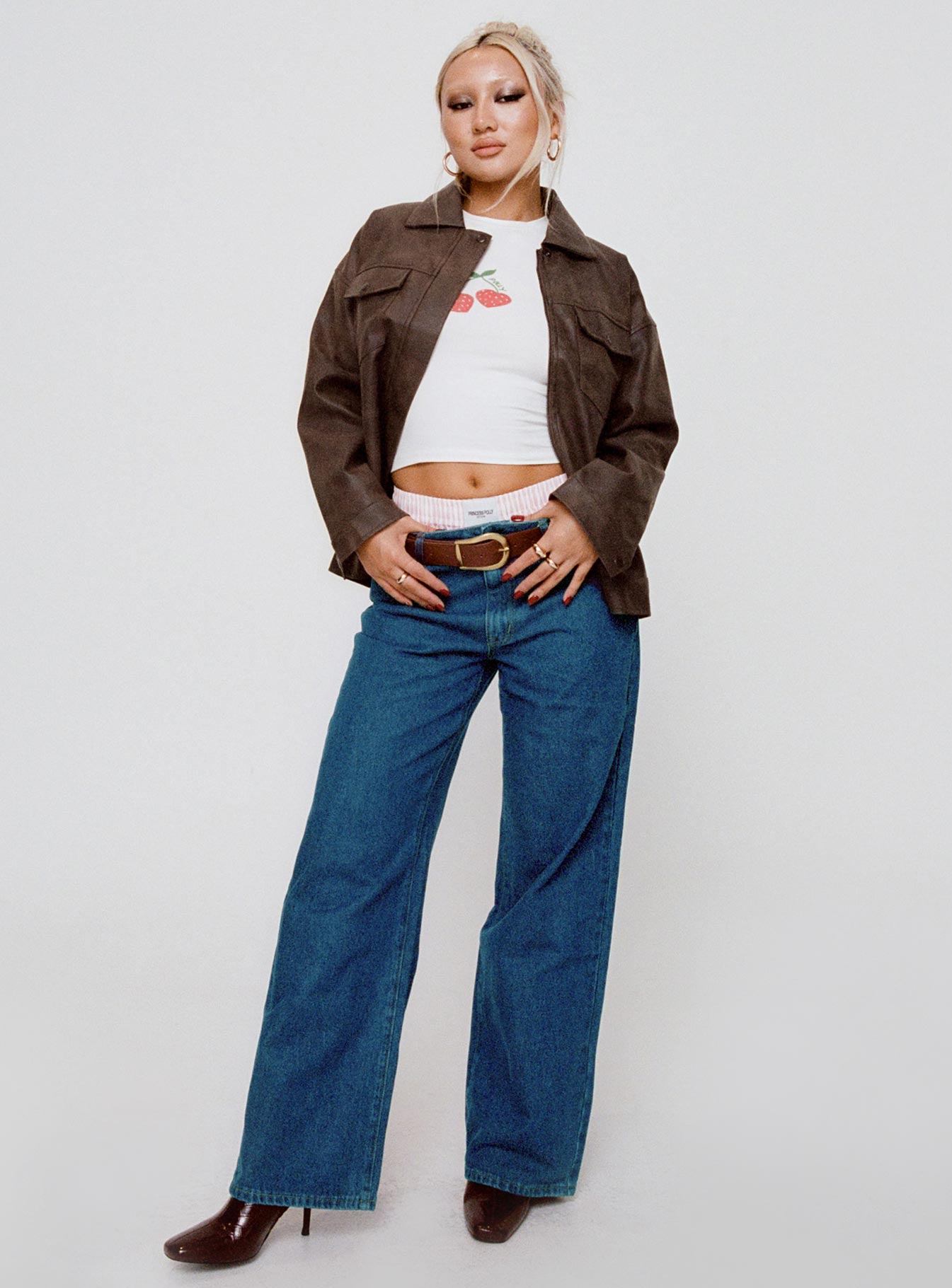 Top Model Low Rise Straight Leg Jeans Dark Denim women's denim jeans by Ellevoria