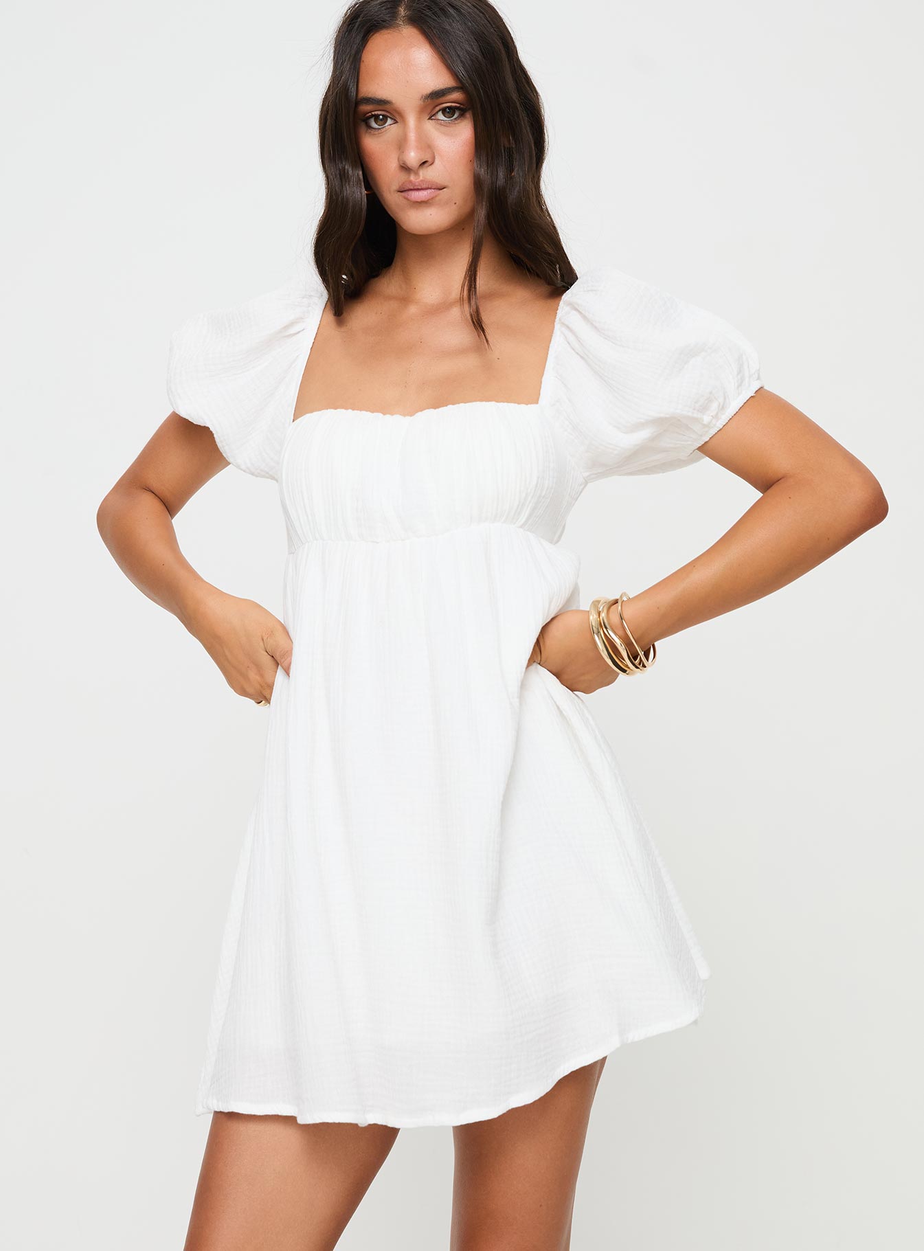 Let's Dance Mini Dress White - women's fashion by Ellevoria - view 2