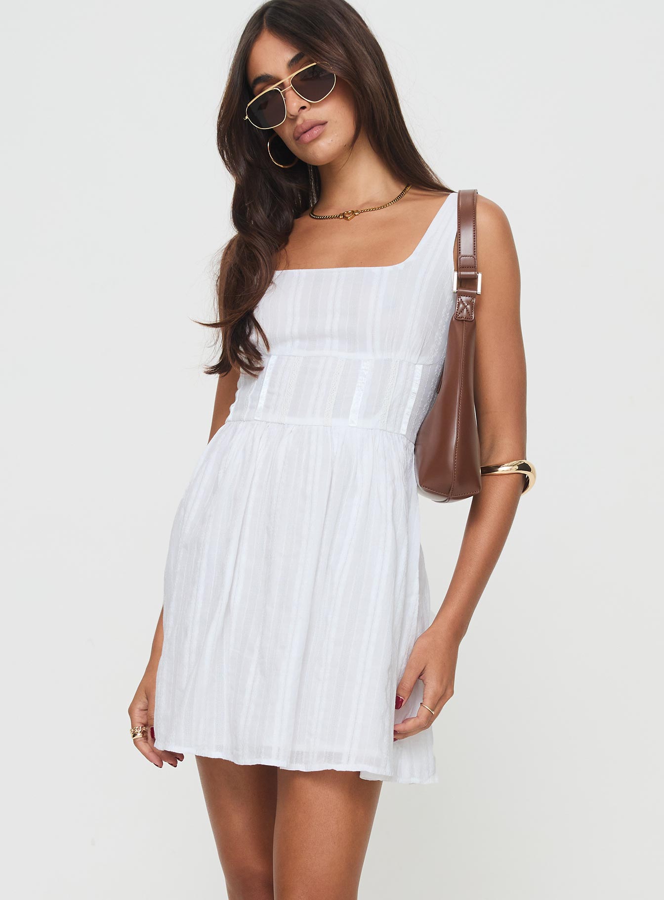 Lorinda Mini Dress White - women's fashion by Ellevoria - view 2