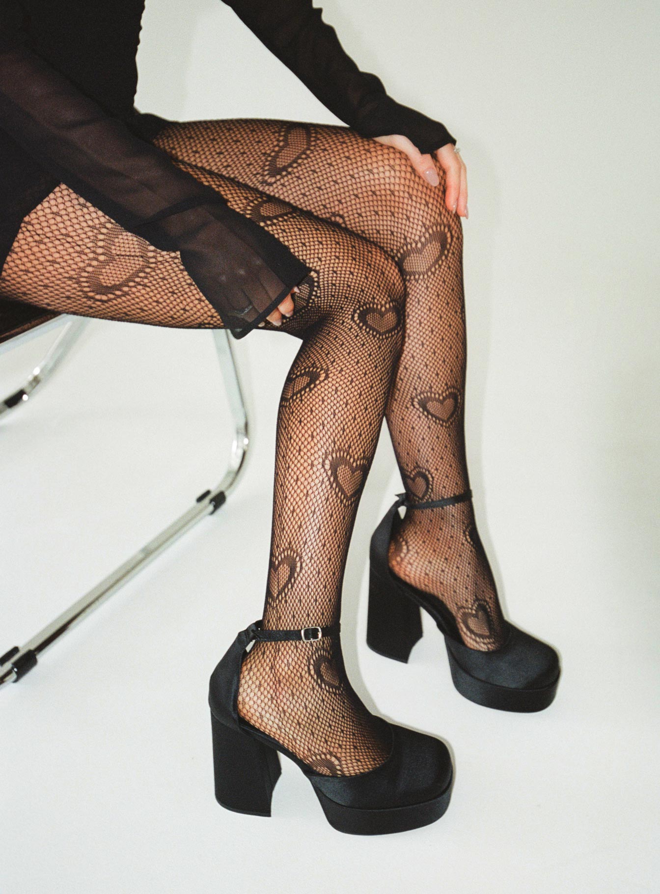 Heart Throb Stockings Black women's tights by Ellevoria