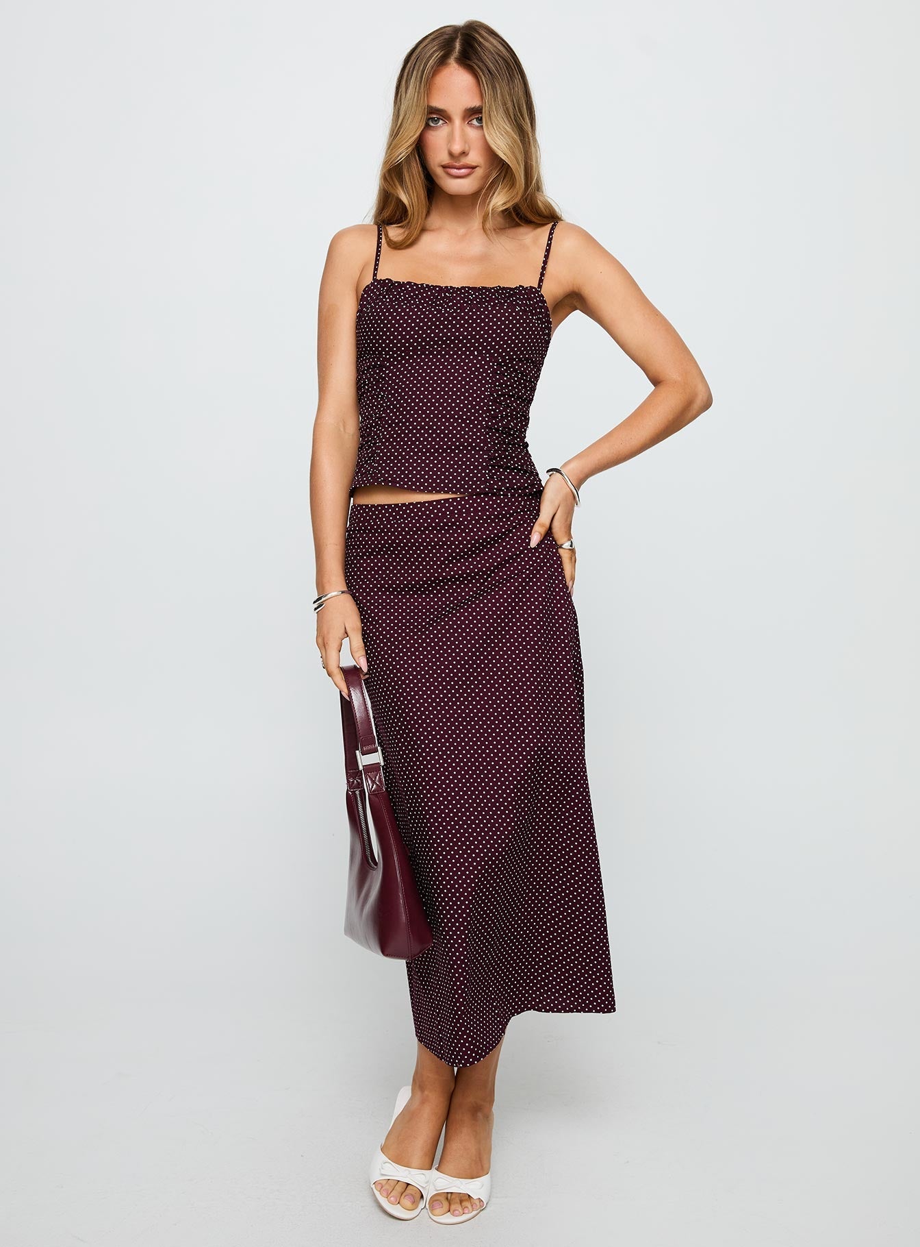 Shining Mirrors Set Burgundy women's two piece set by Ellevoria