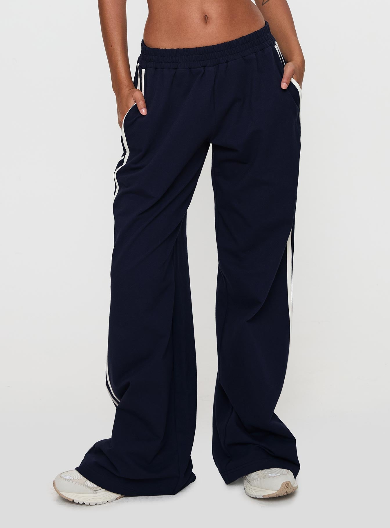Circuit Track Pants Navy - loose fit women's bottoms by Ellevoria