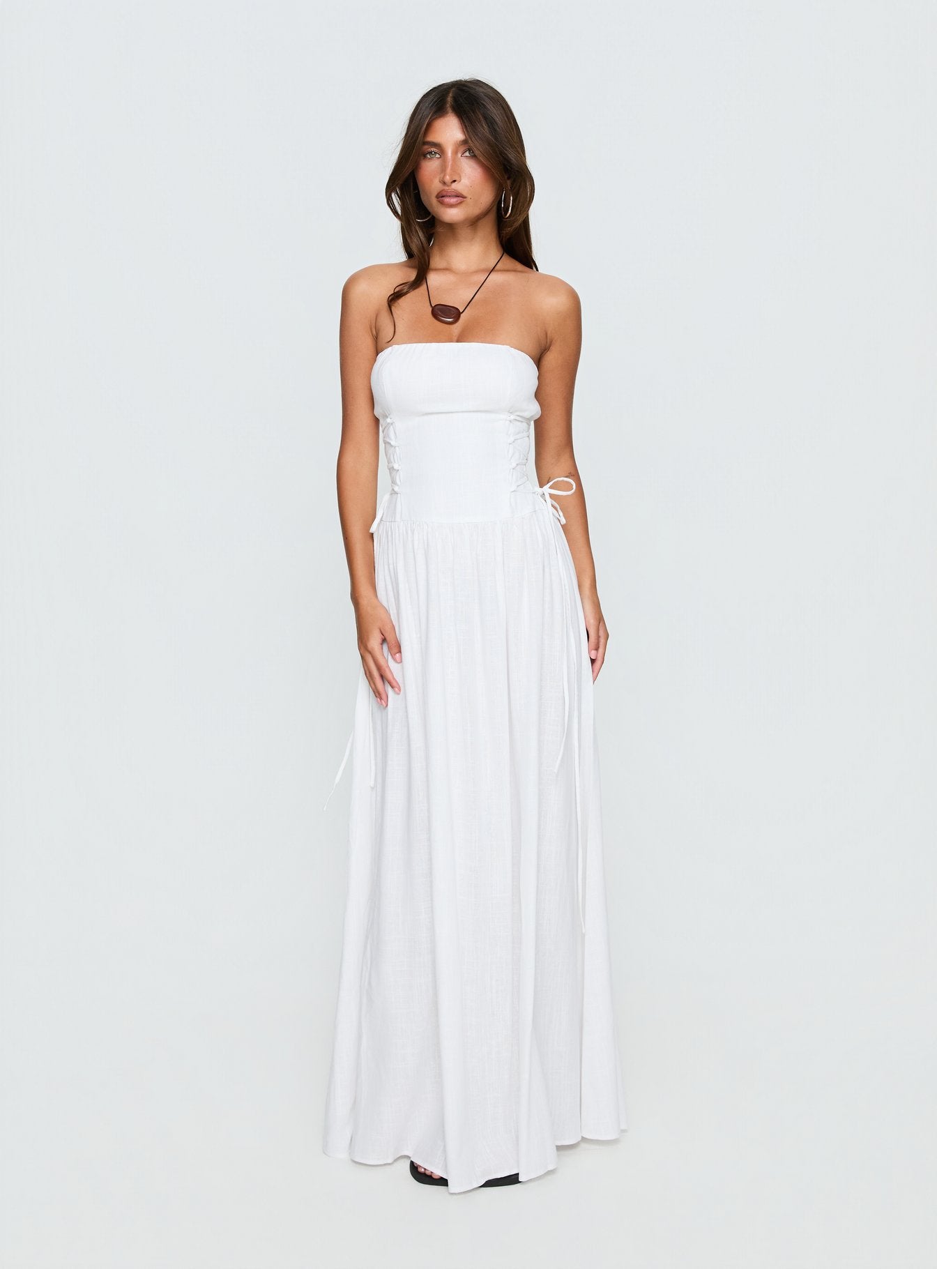 So Far So Good Maxi Dress White - women's maxi dress by Ellevoria - view 2