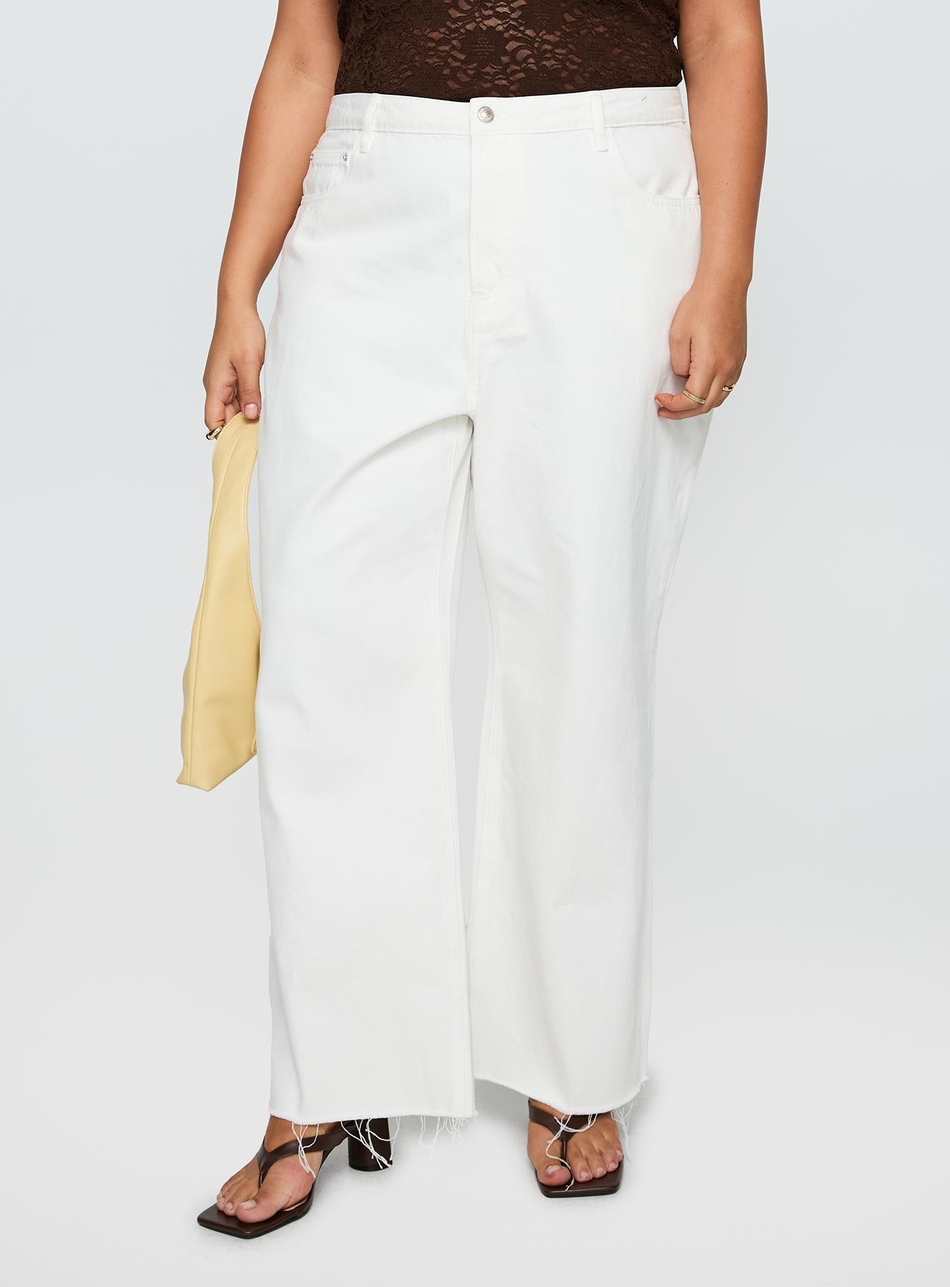 Fawcett High Rise Straight Leg Jeans White Curve women's denim jeans by Ellevoria