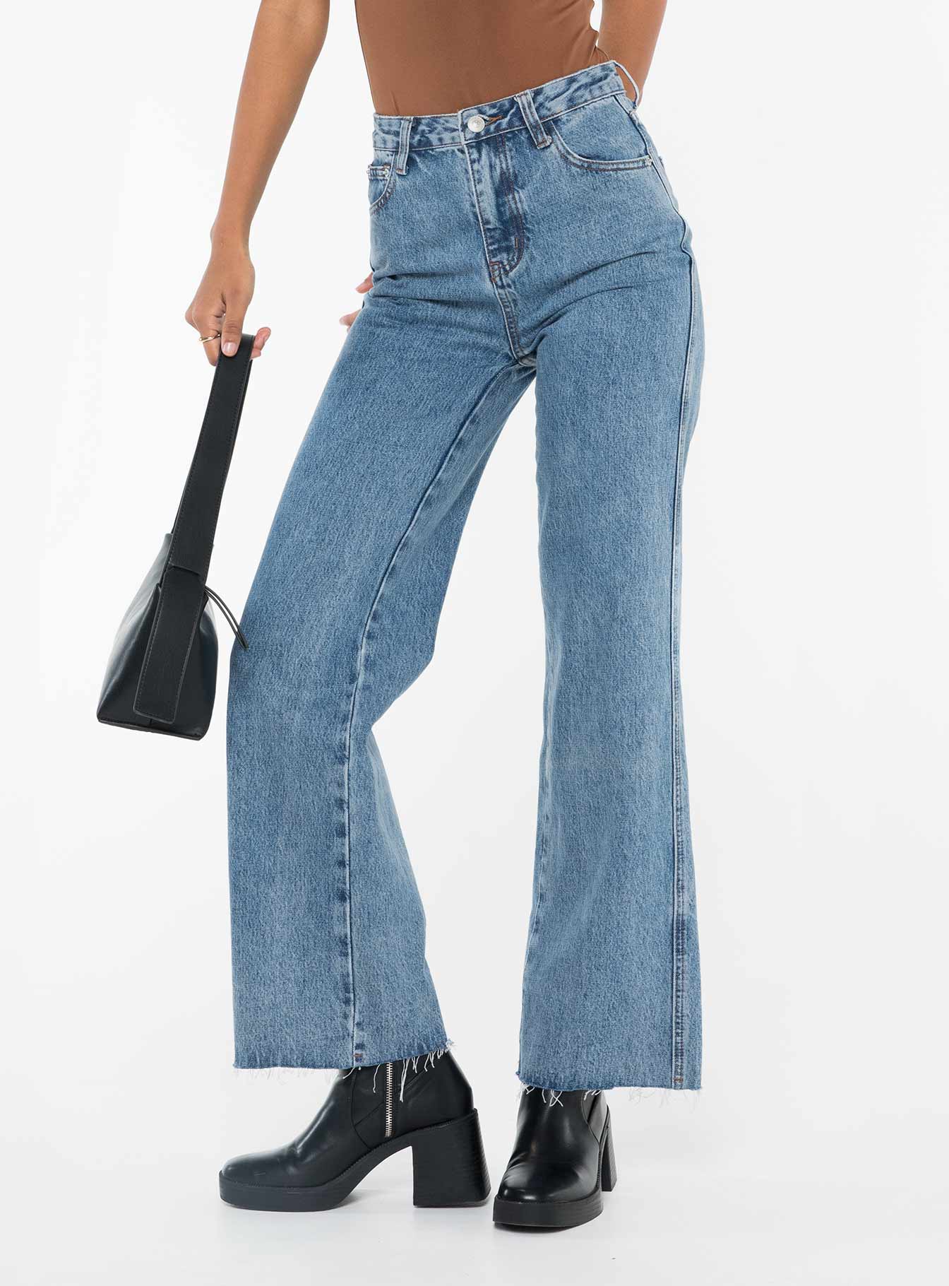 Arlington High Rise Straight Leg Jeans Mid Wash women's denim jeans by Ellevoria