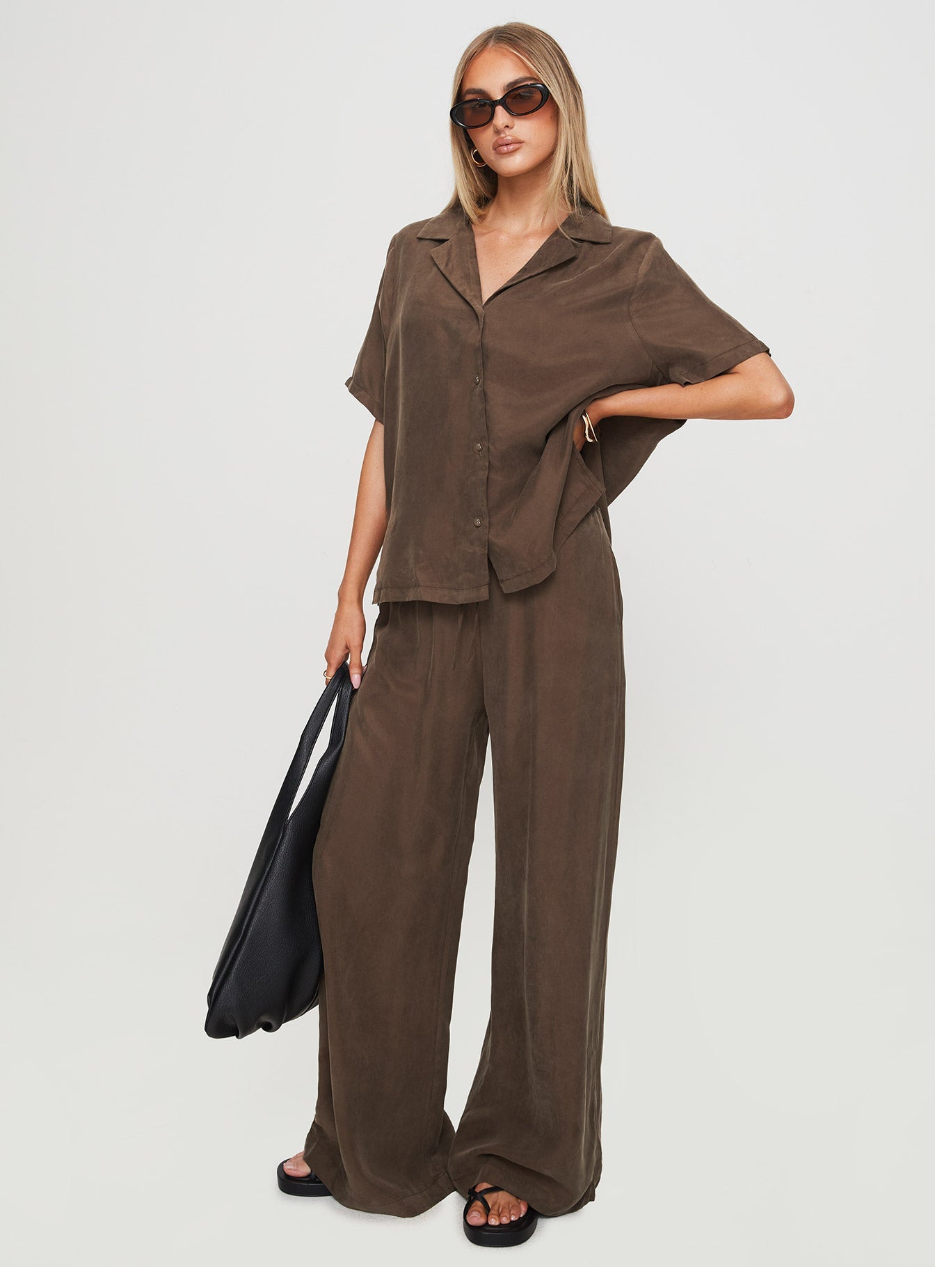 Mahlab Pants Chocoloate women's pant set by Ellevoria
