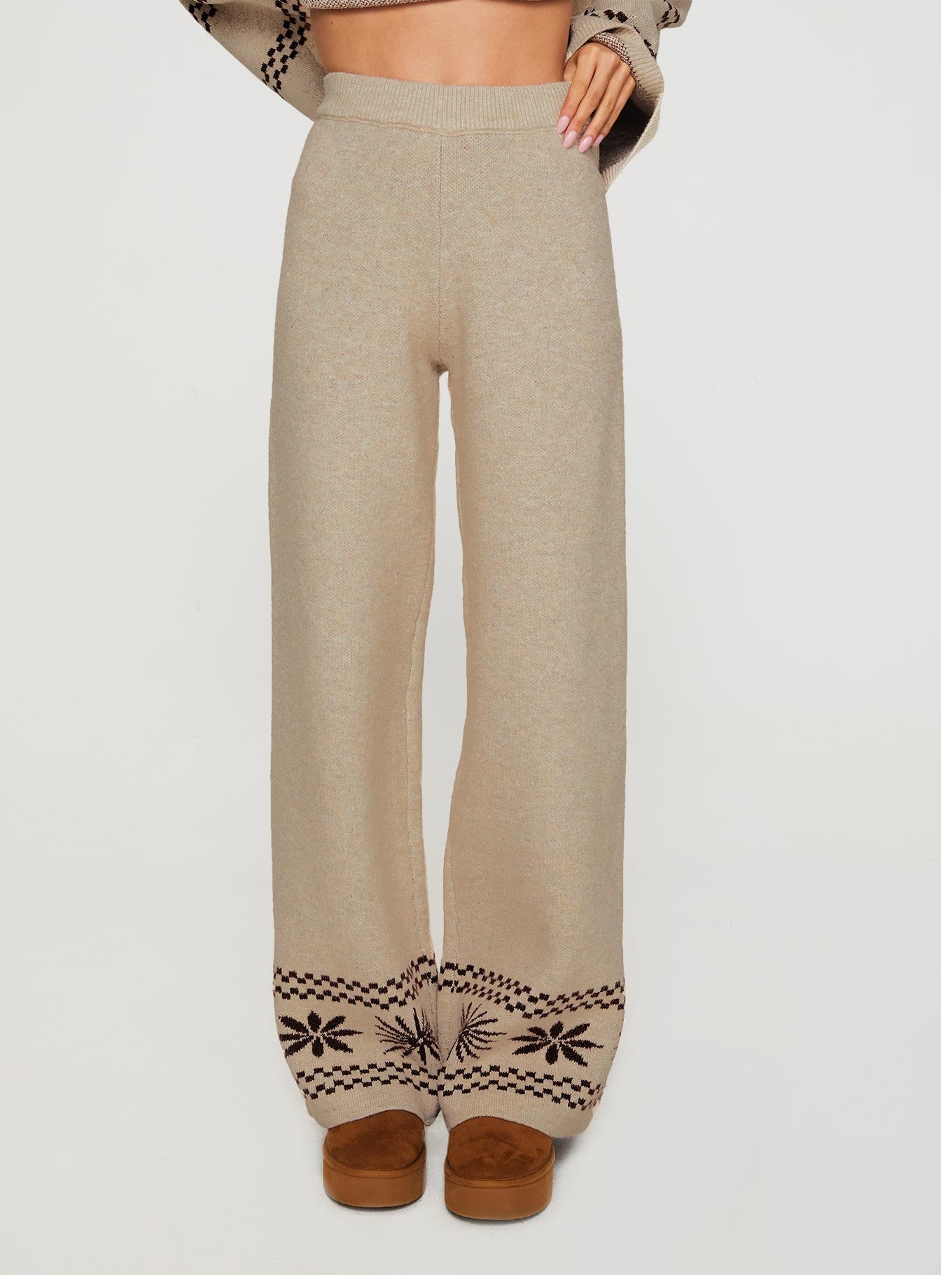 Anok Star Pants Brown / Cream women's pant set by Ellevoria