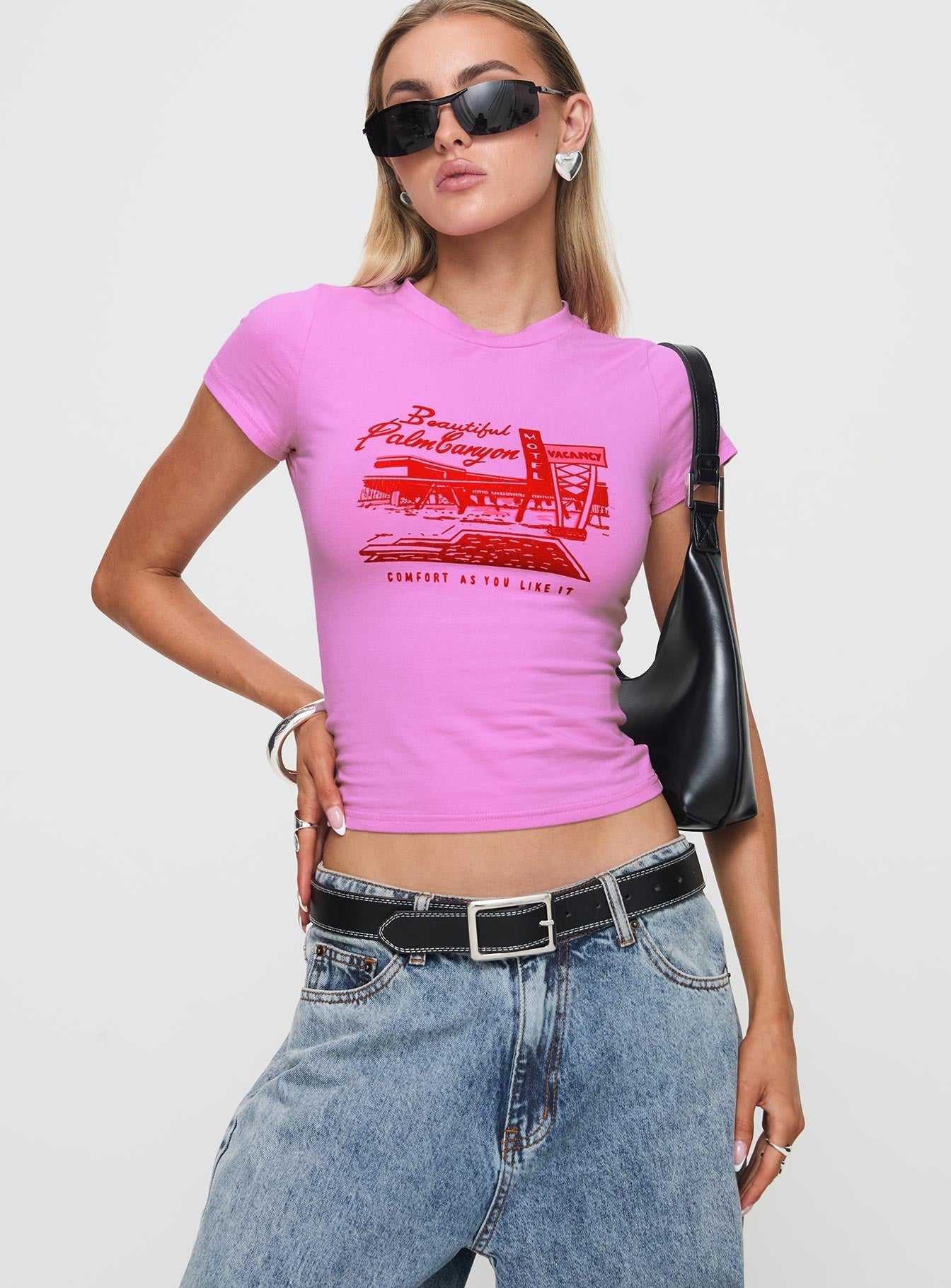 Palm Canyon Tee Pink - women's top by Ellevoria - view 2